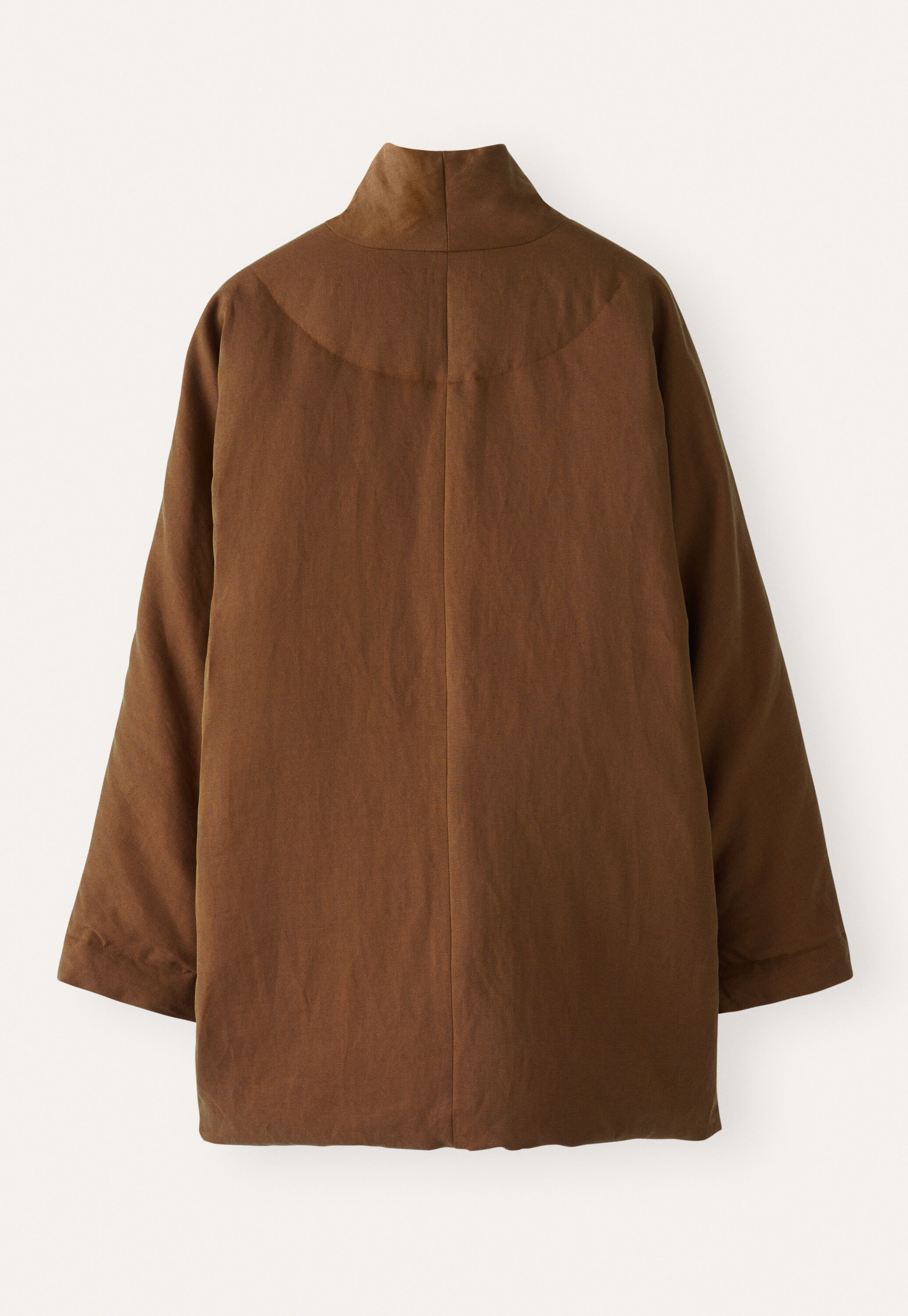 Shawl collar padded coat, Chestnut, large