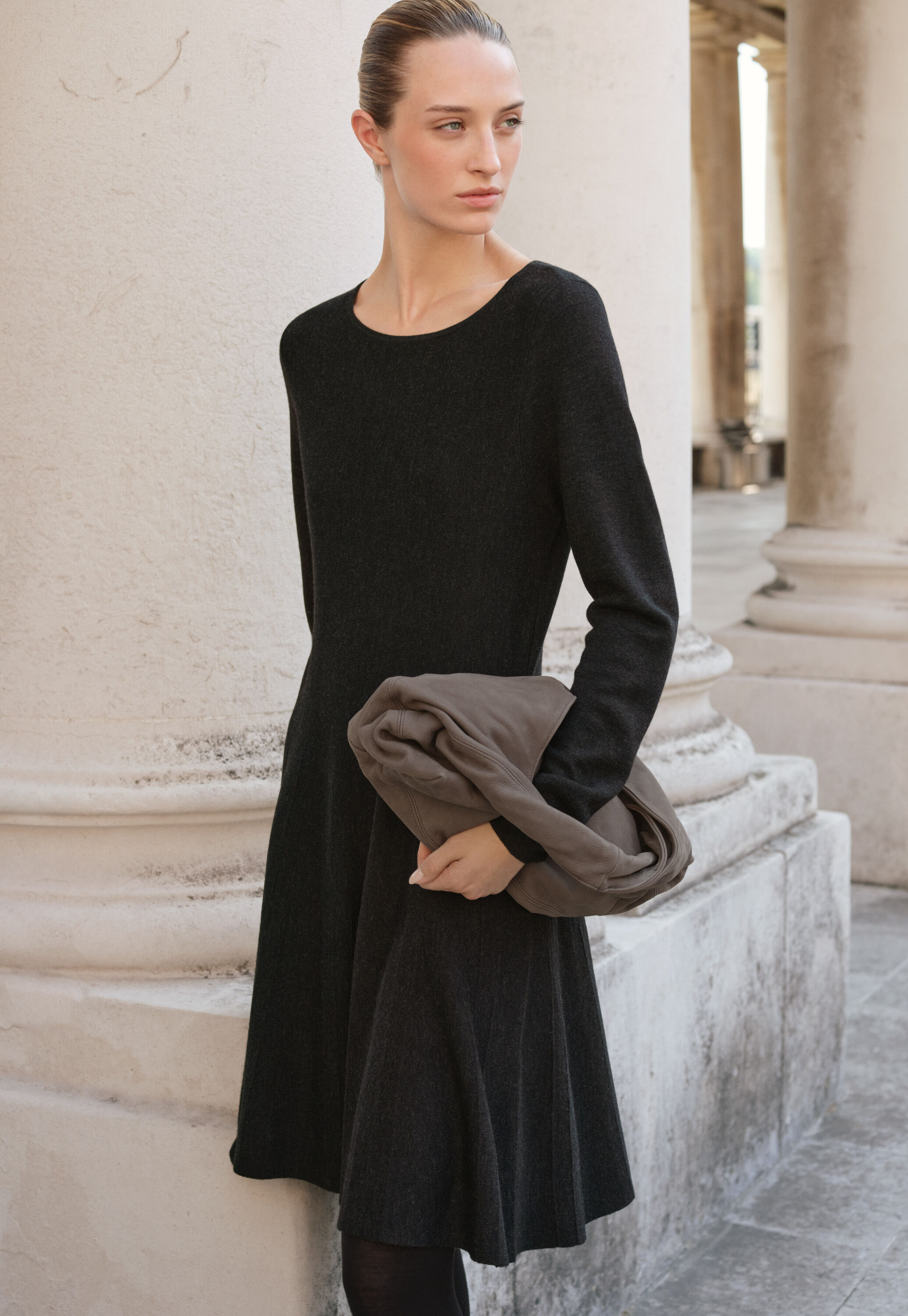 Knitted fit-and-flare dress