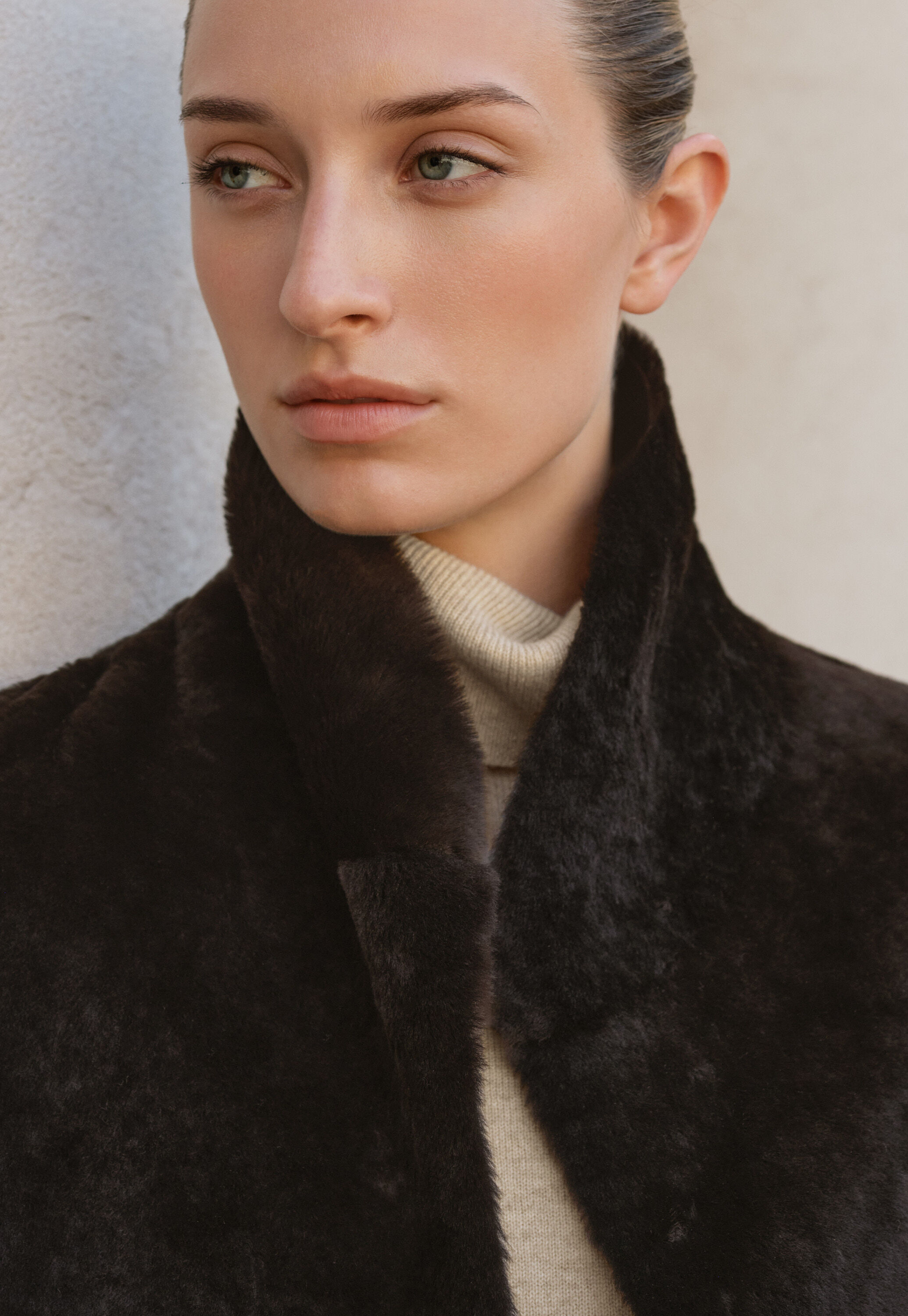 Reversible sheepskin coat, Chocolate, large