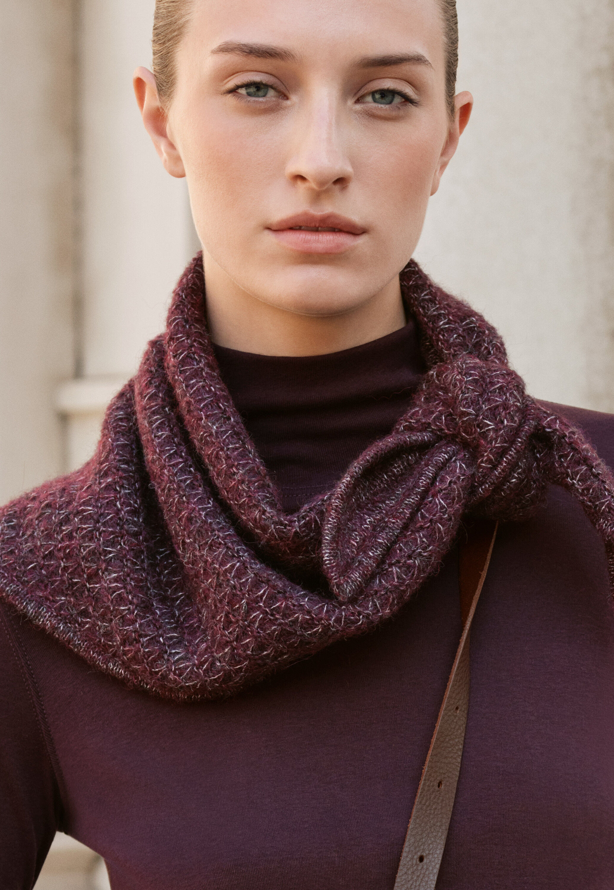 High-neck jersey top