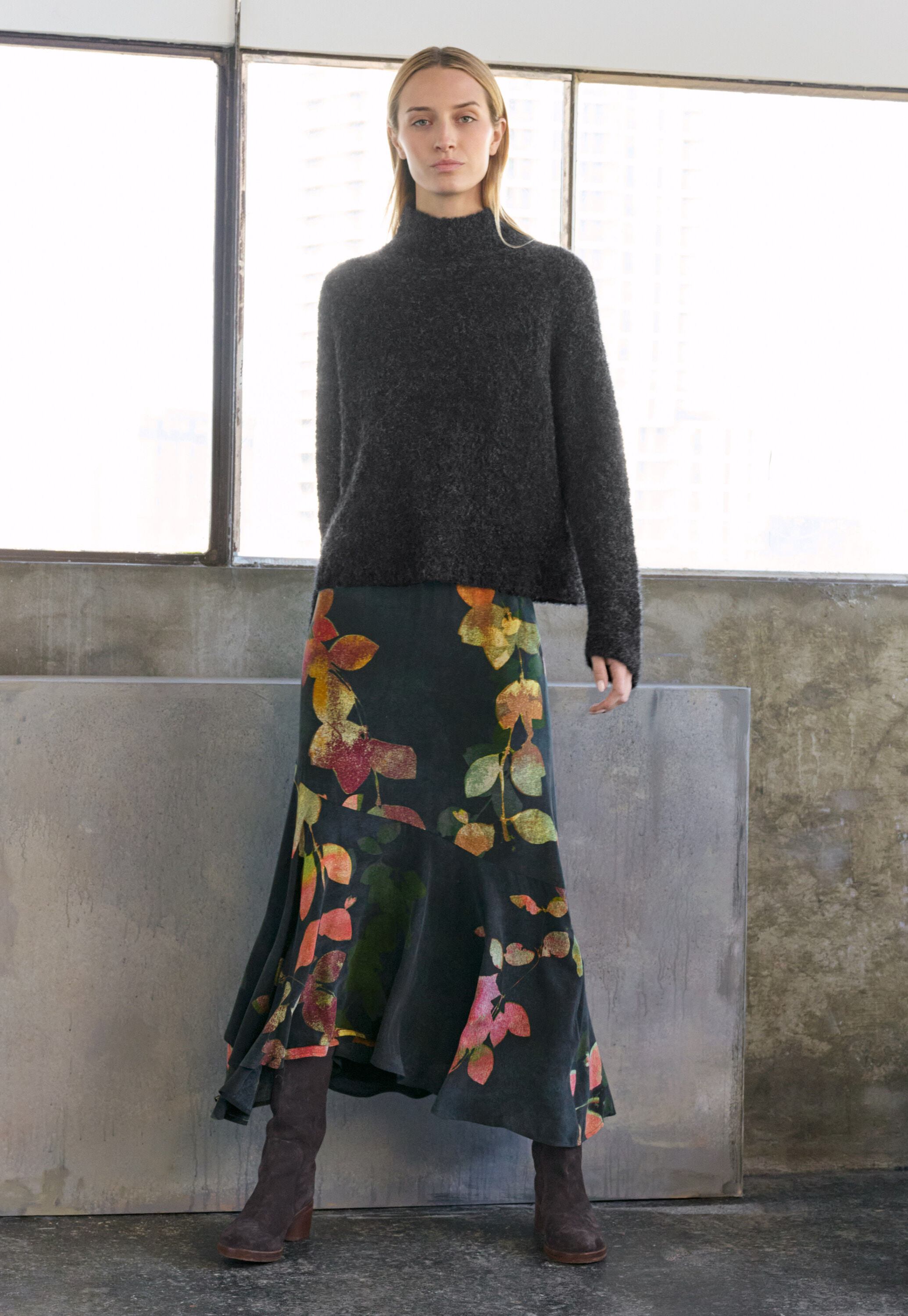 Funnel-neck sweater