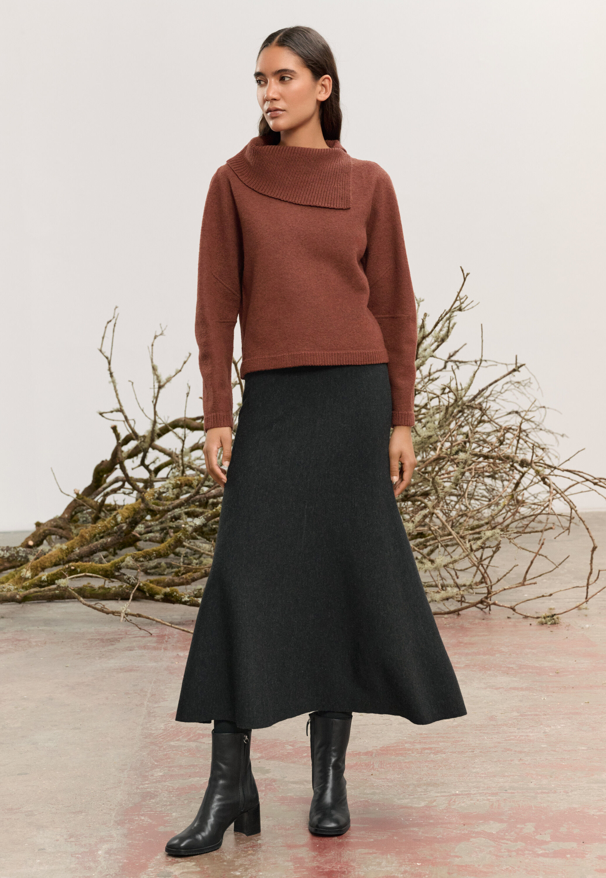 Split-collar sweater