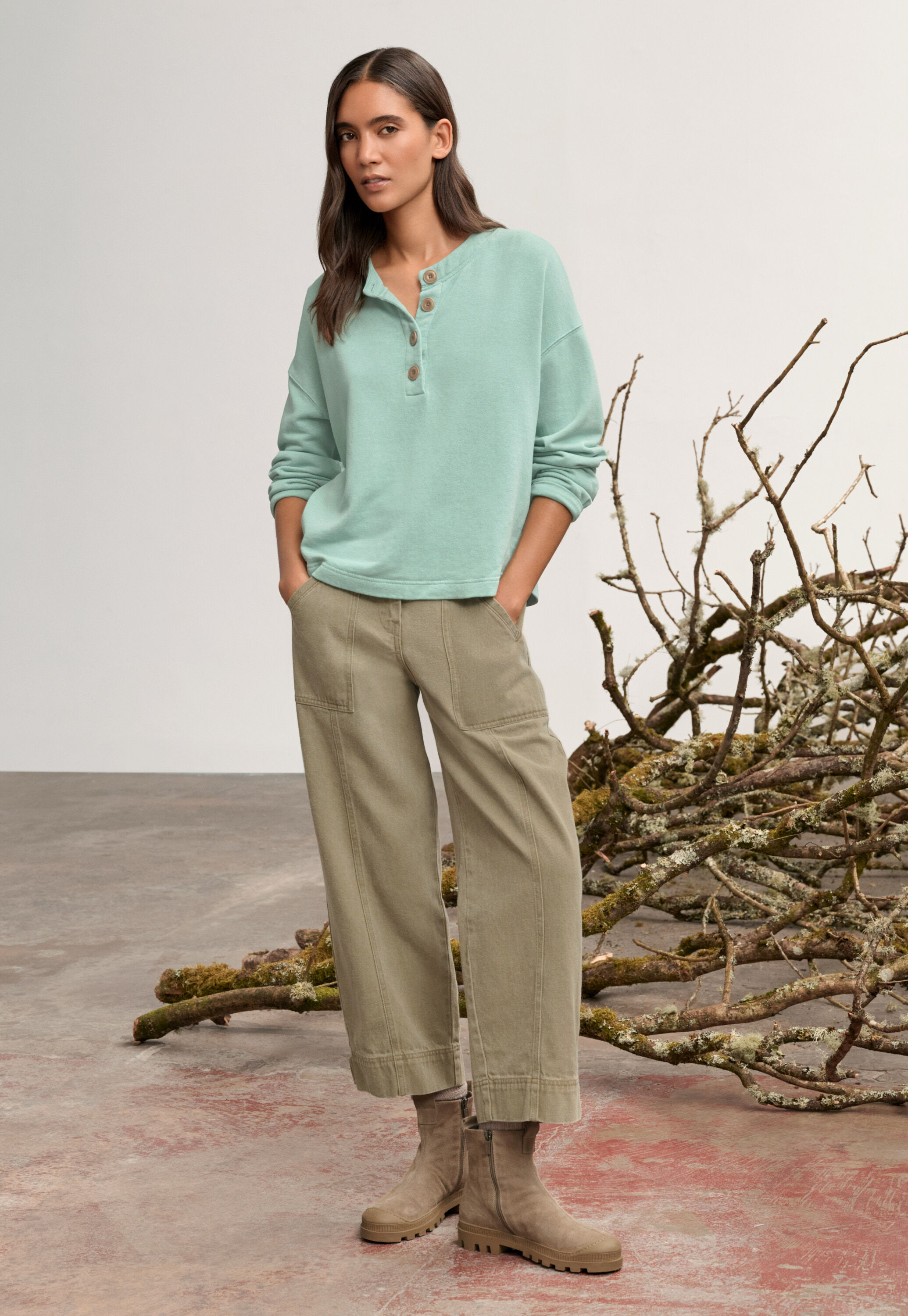 Button placket jersey top
