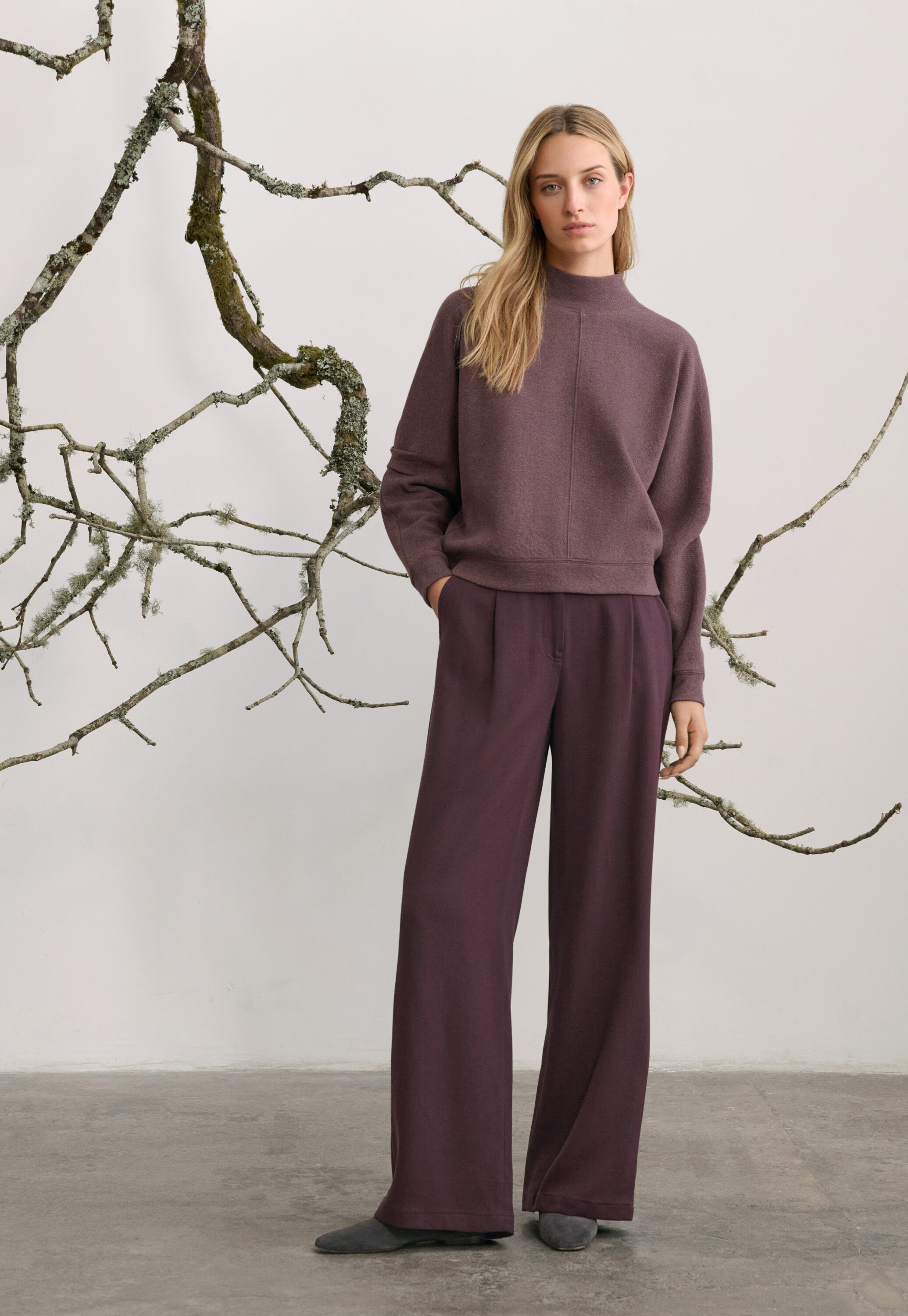Tuck sleeve sweatshirt