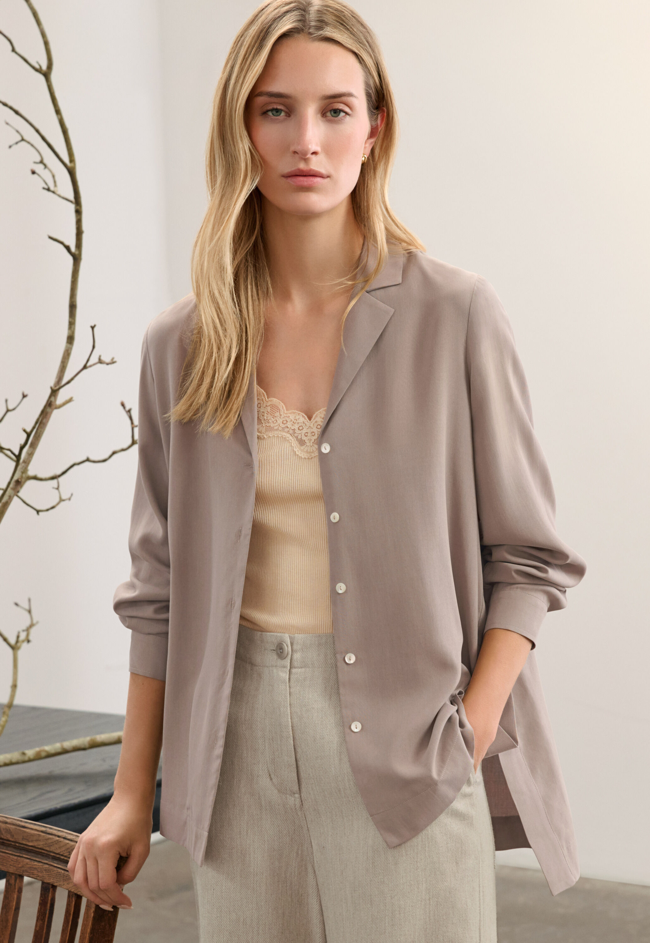 Revere-style collar shirt