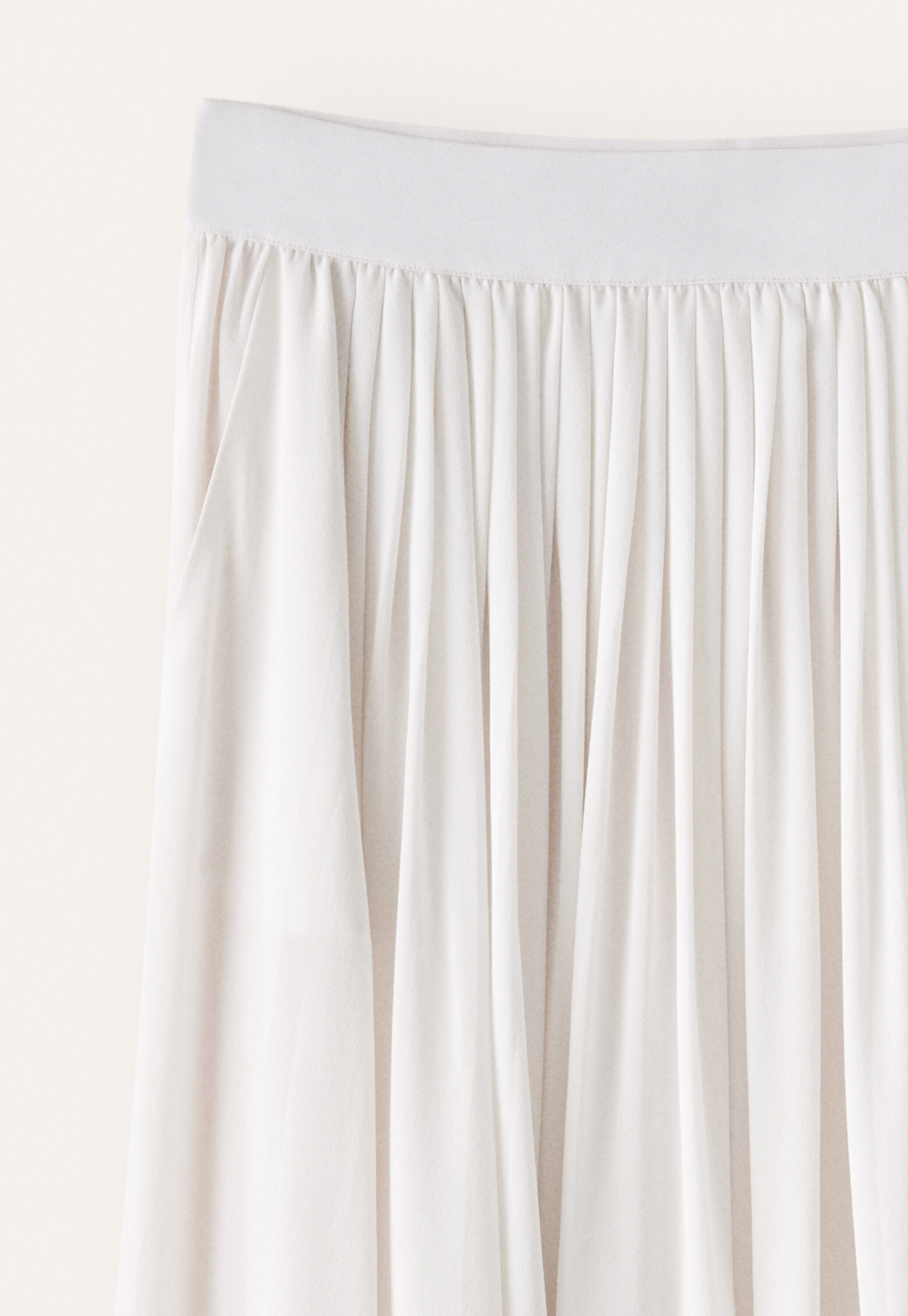 Long pleated skirt, Grey pearl, large