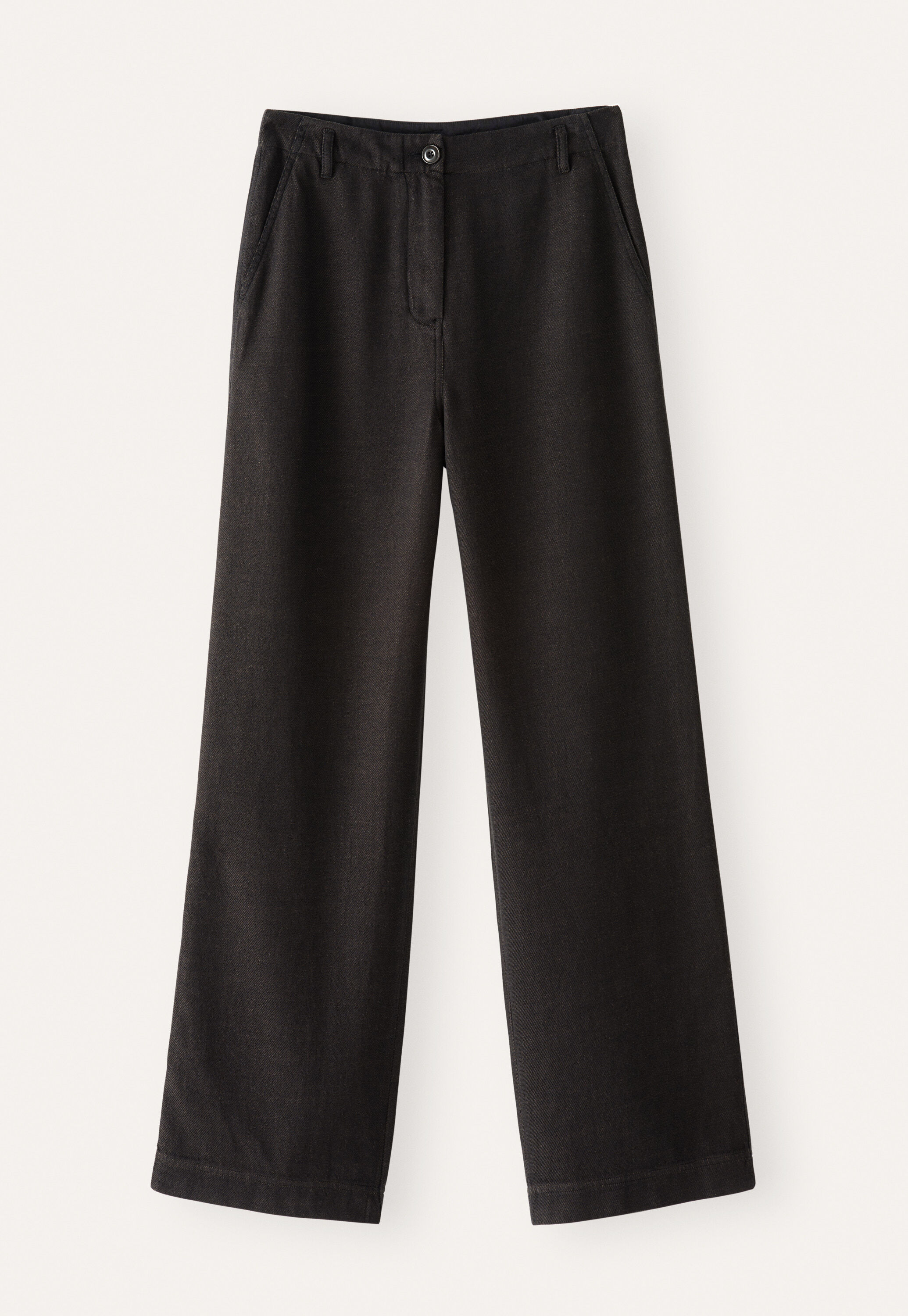 Straight-leg trousers, Brown black, large
