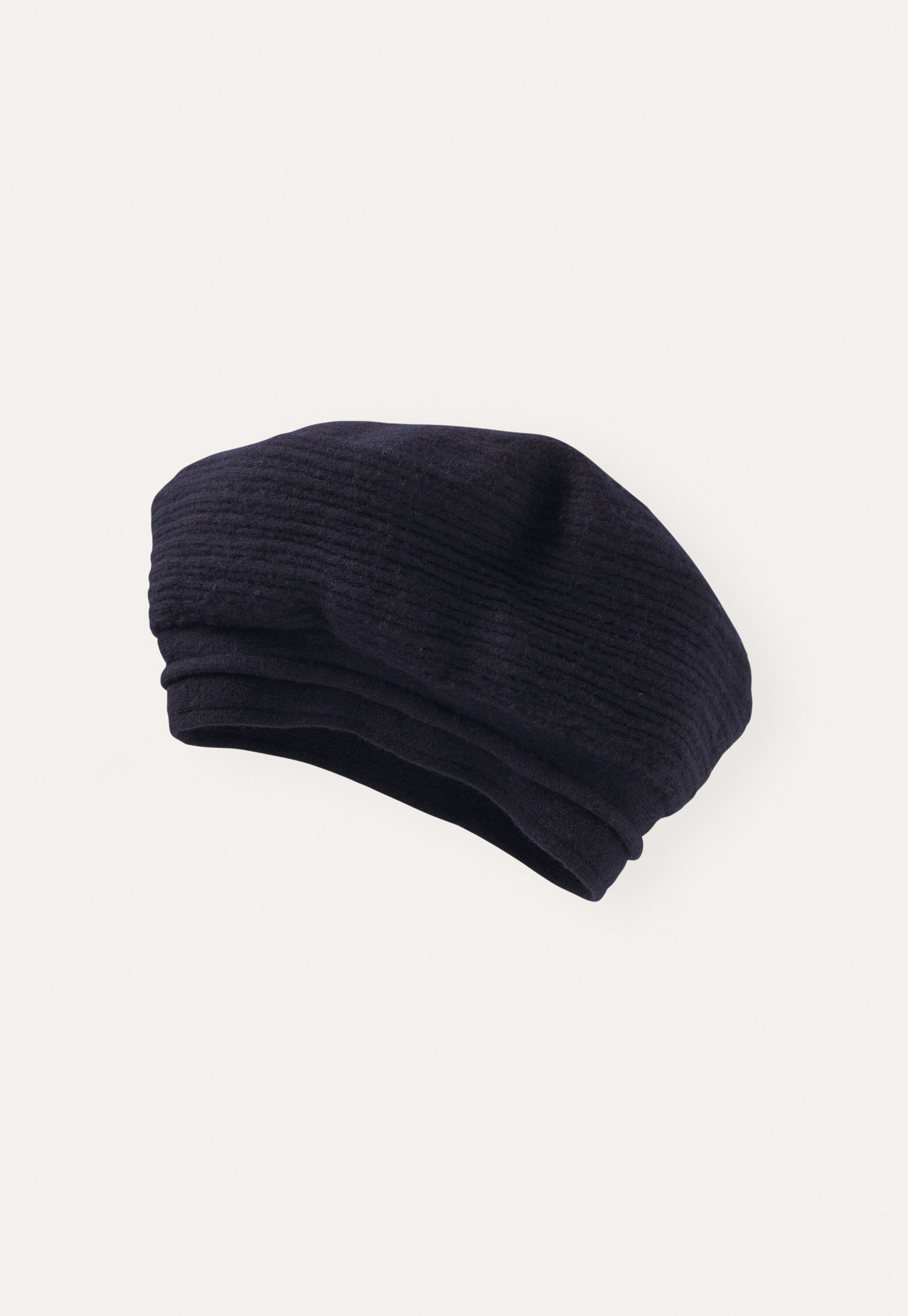Knitted beret, Blue black, large