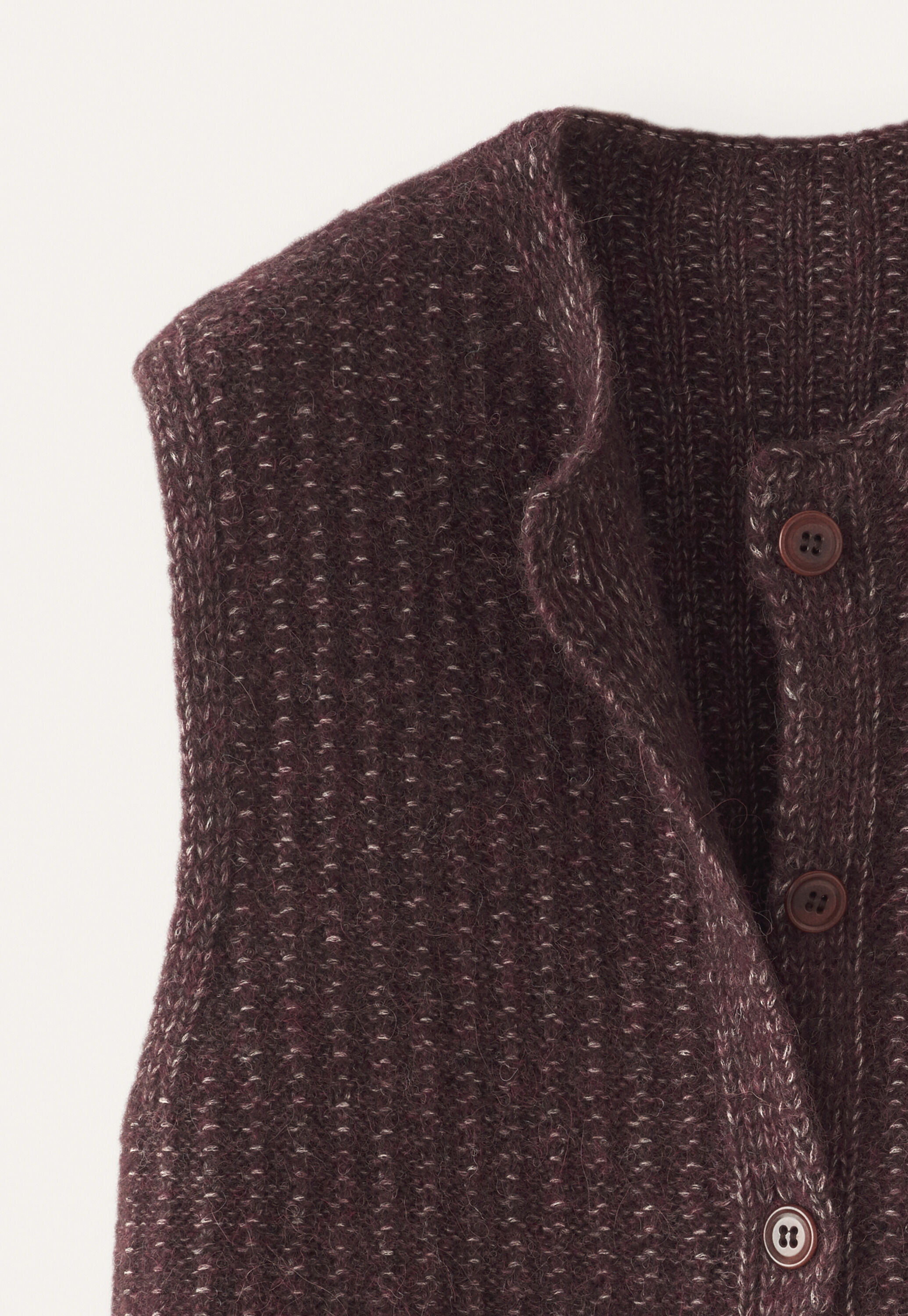 Sleeveless cardigan, Maroon brown, large