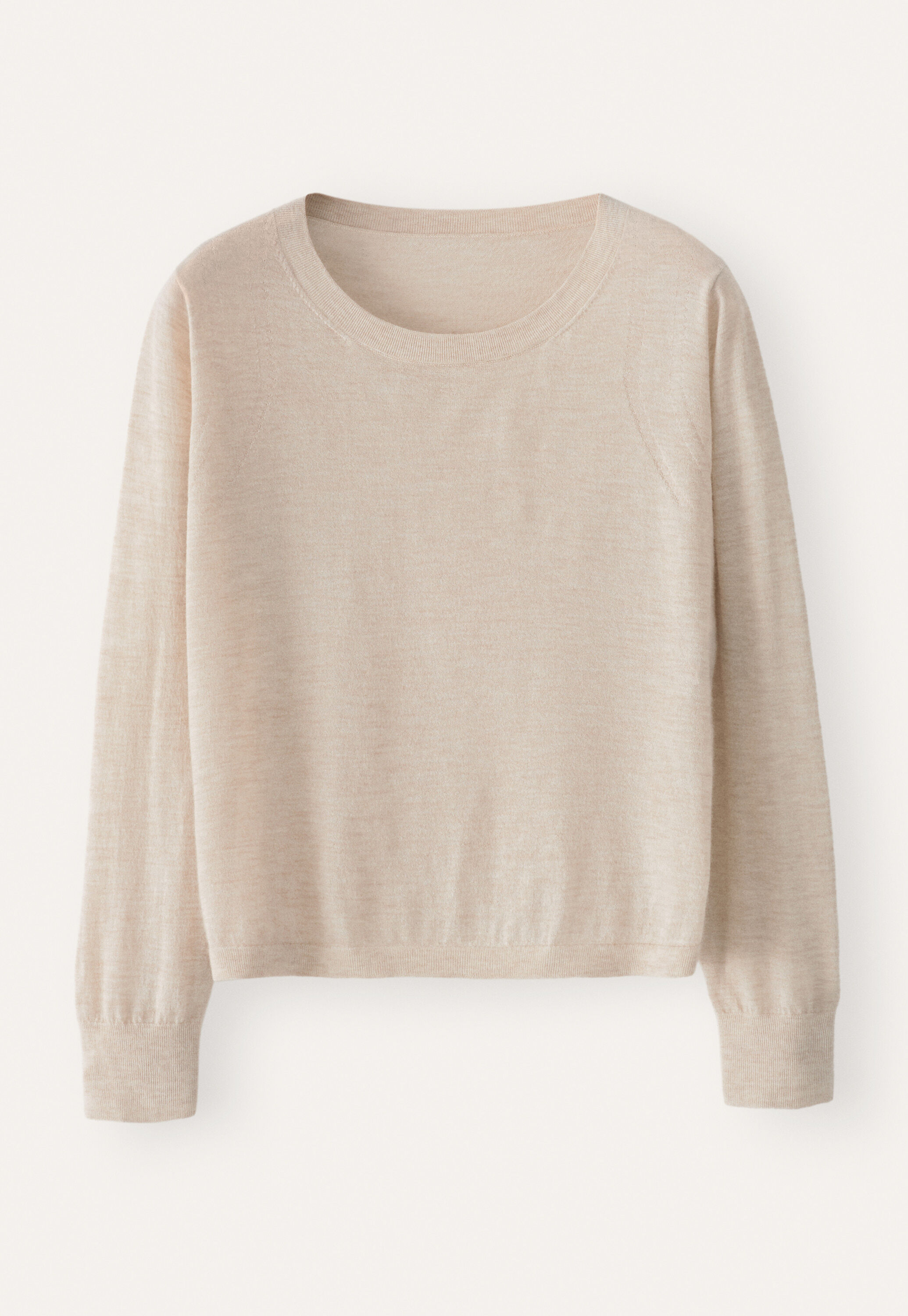 Crew-neck sweater, Pale fawn, large