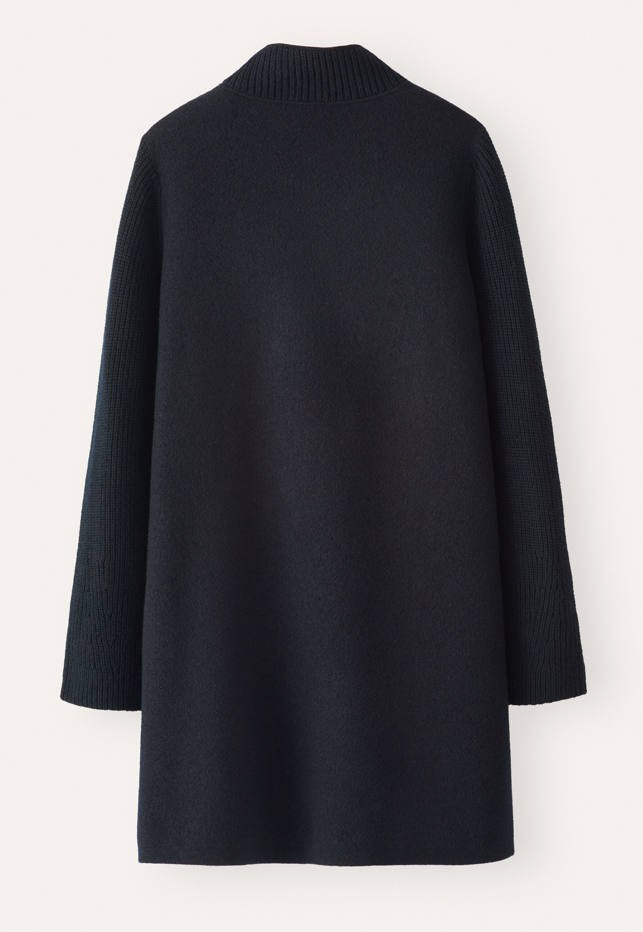Ribbed sleeve coatigan, Blue black, large