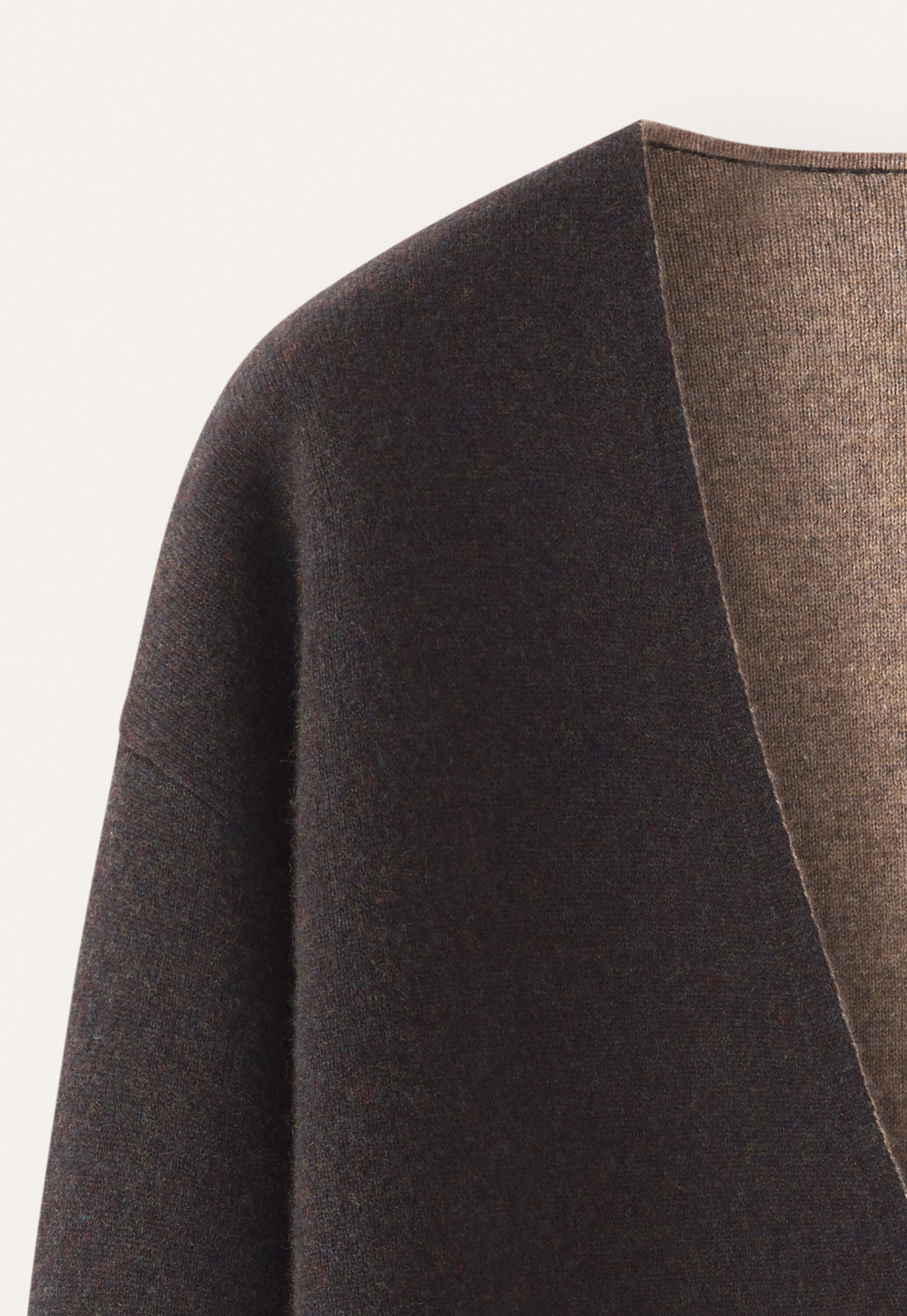 Two-tone double knitted cardigan