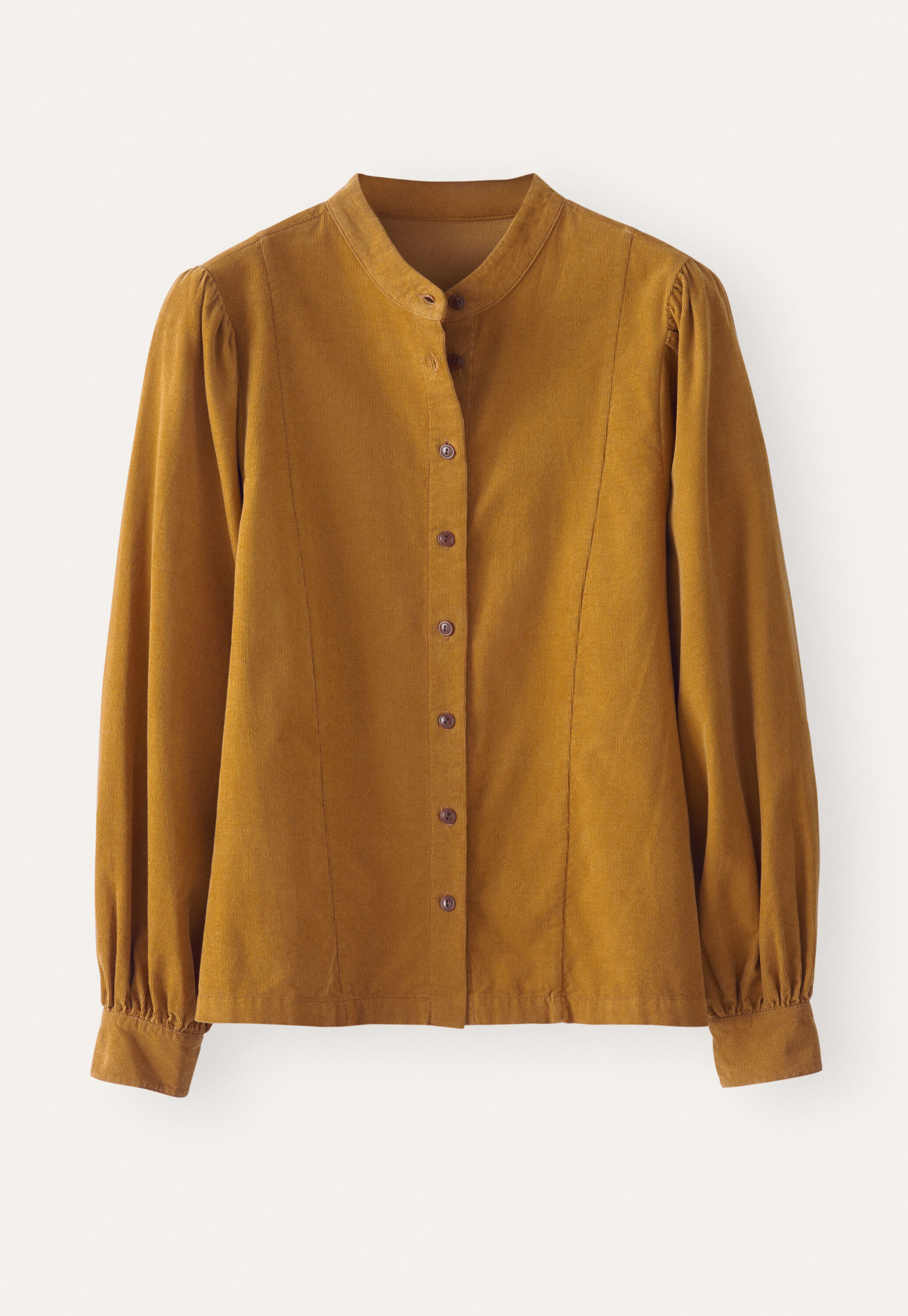 Gathered sleeve blouse, Gold, large
