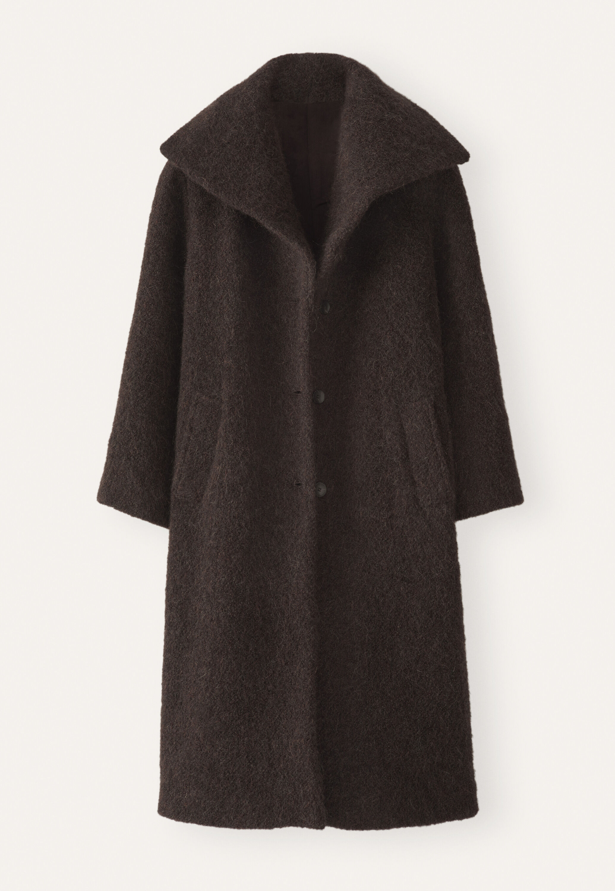 Boucl&eacute; coat, Coffee, large