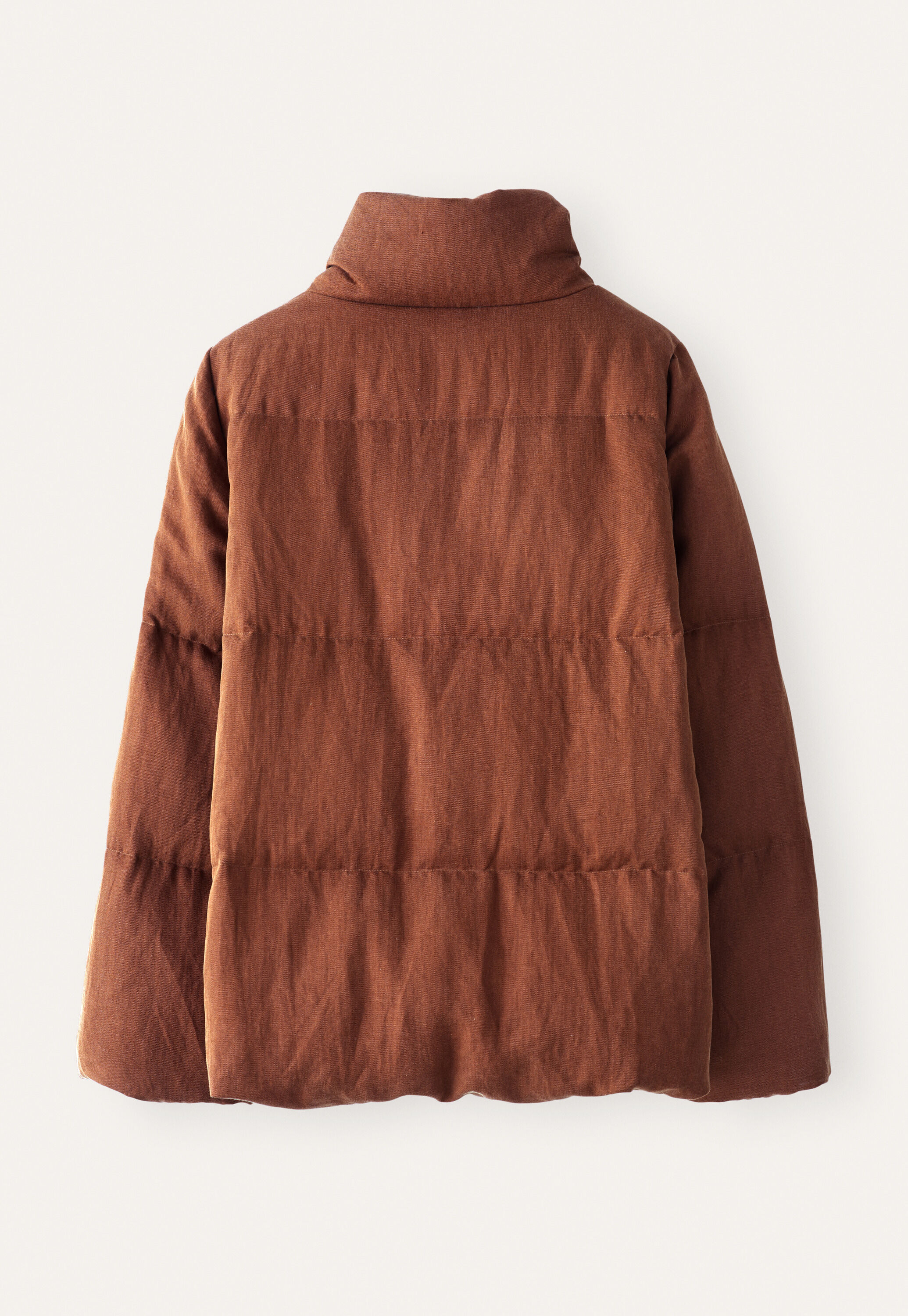 funnel-neck padded coat, Chilli rust, large