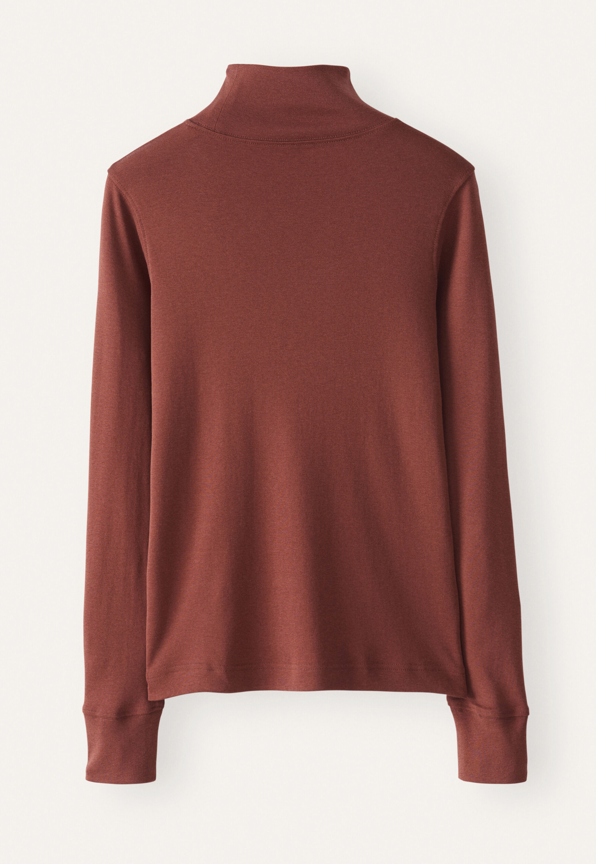 High-neck jersey top, Dark copper, large