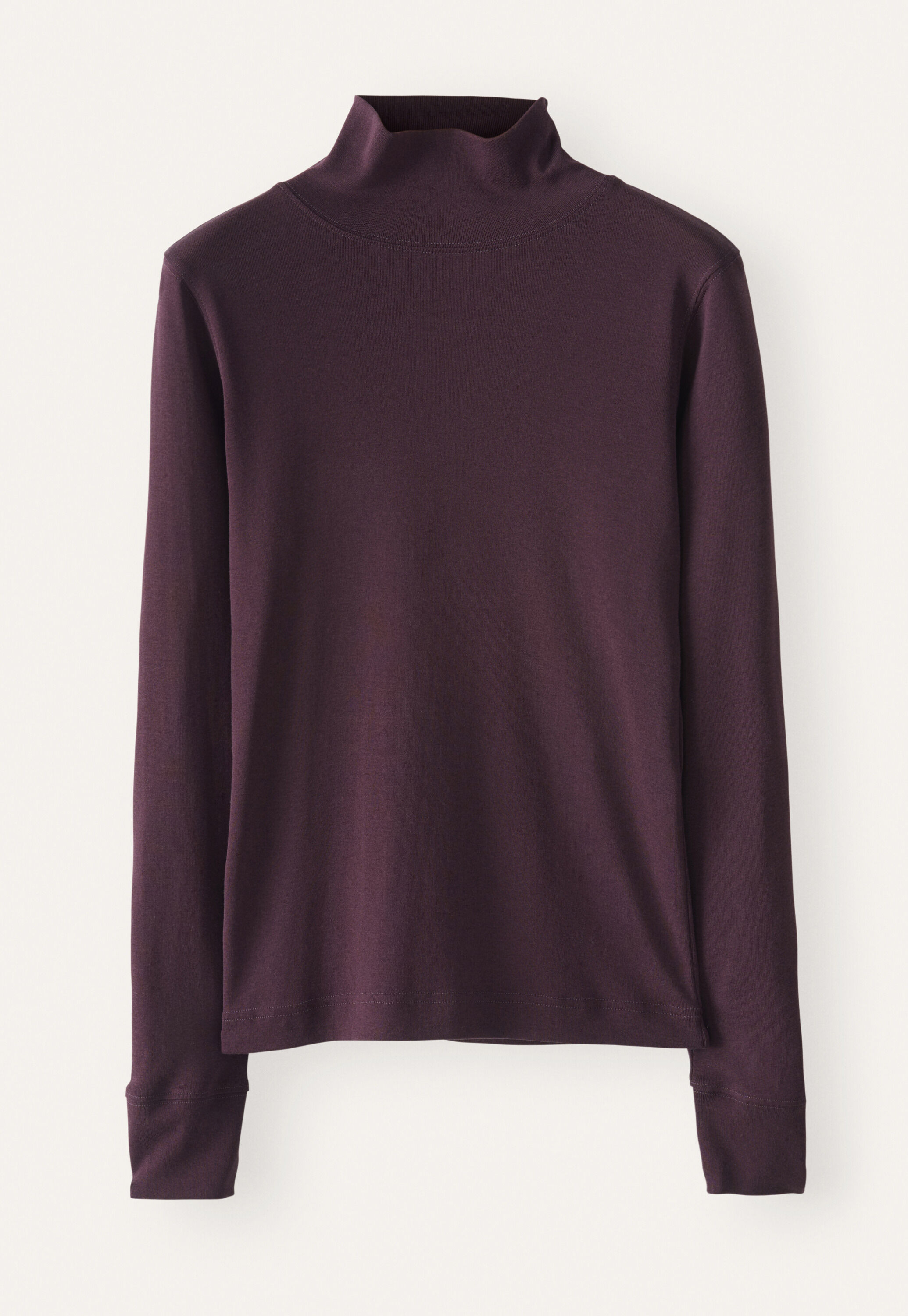 High-neck jersey top, Blackberry, large