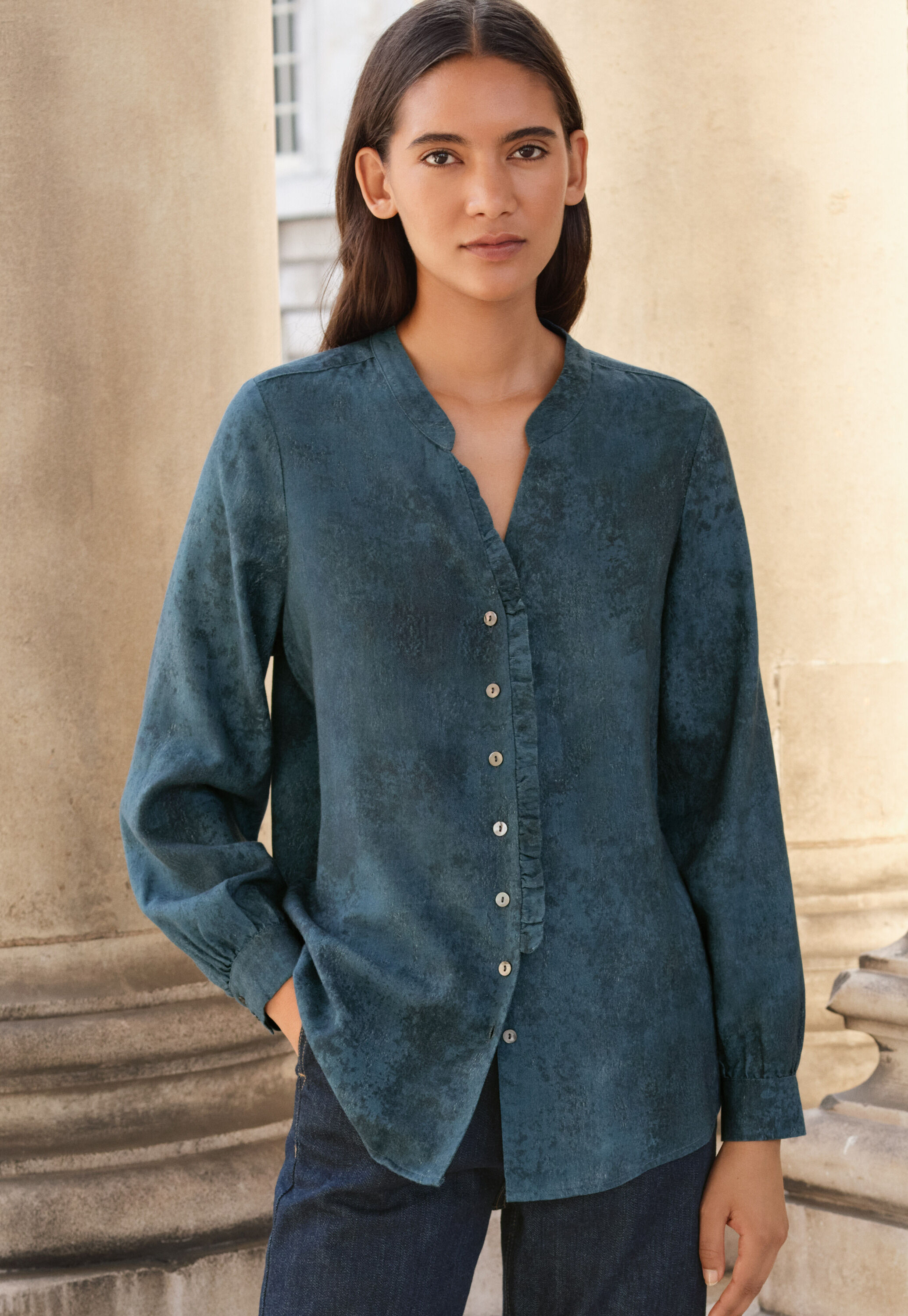 Frill front blouse