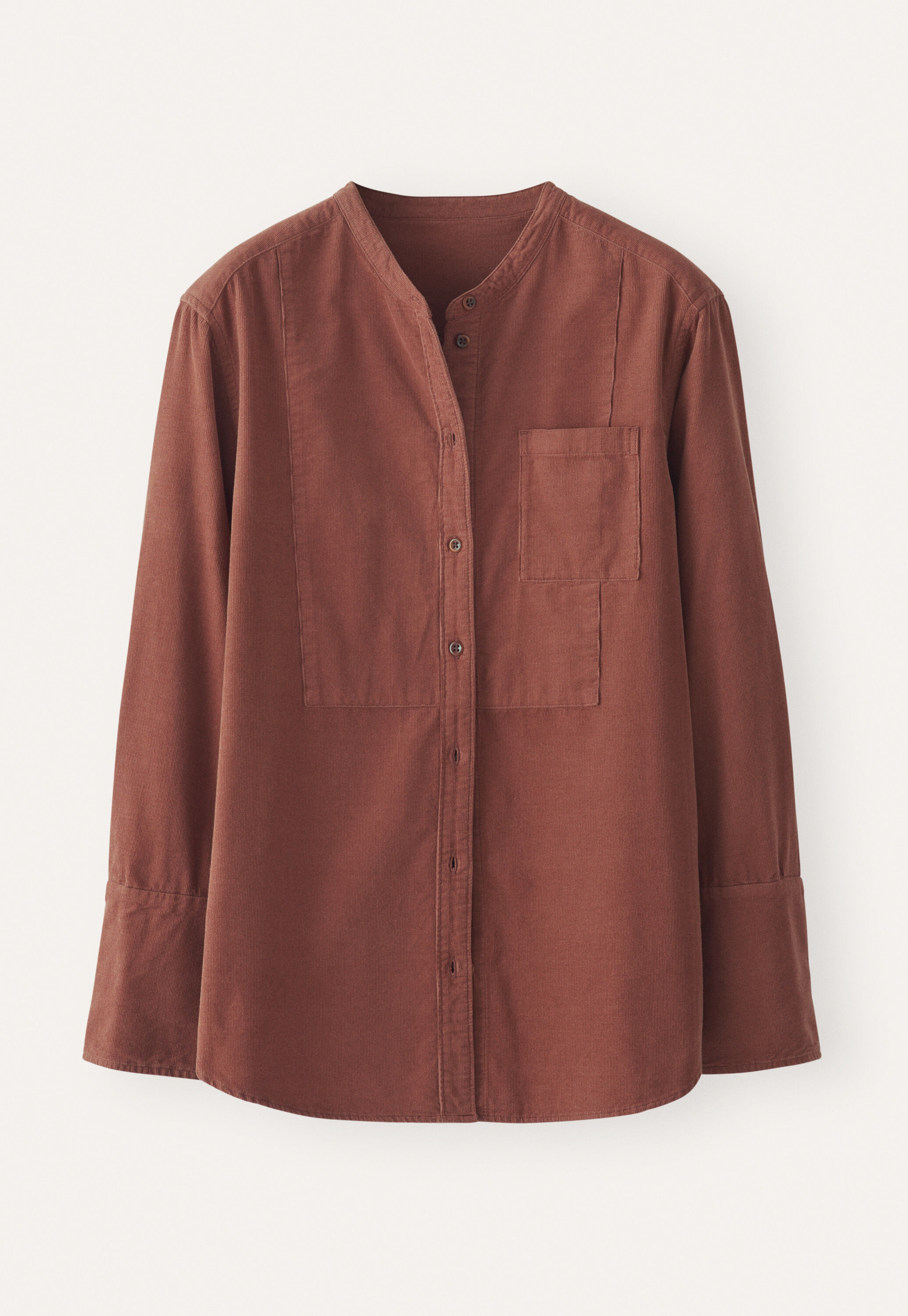 Fine-wale cord shirt