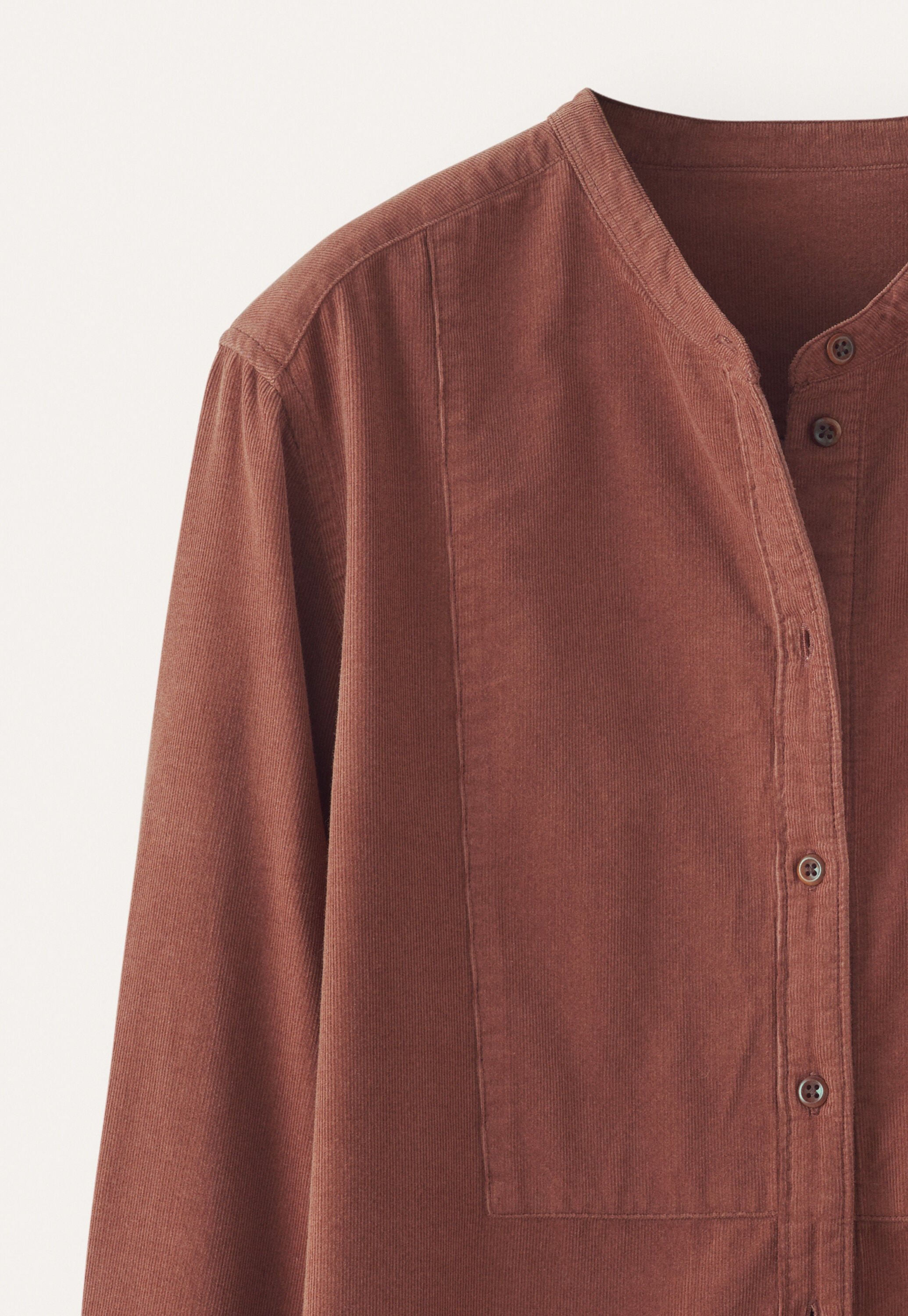 Fine-wale cord shirt