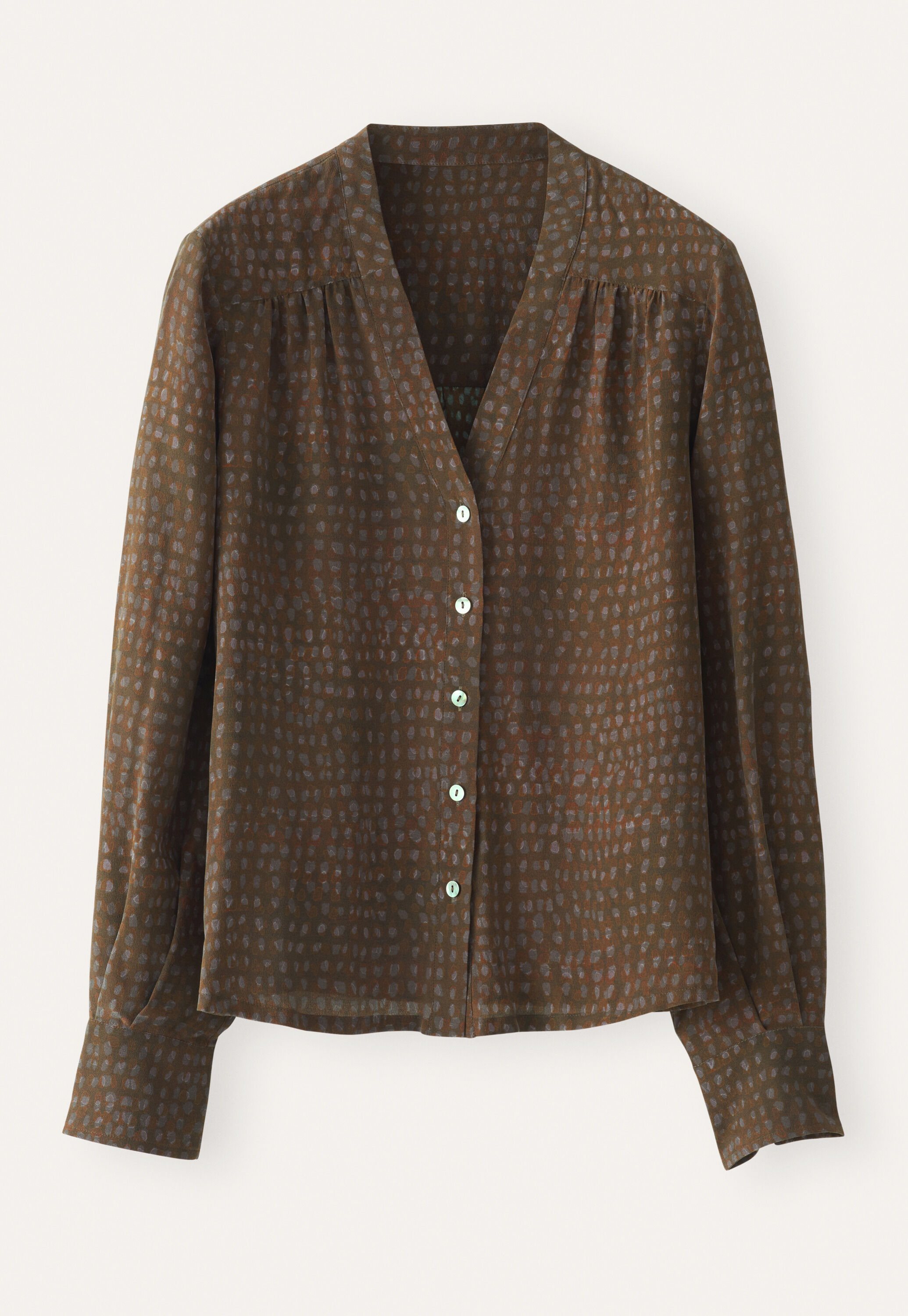 Printed v-neck blouse