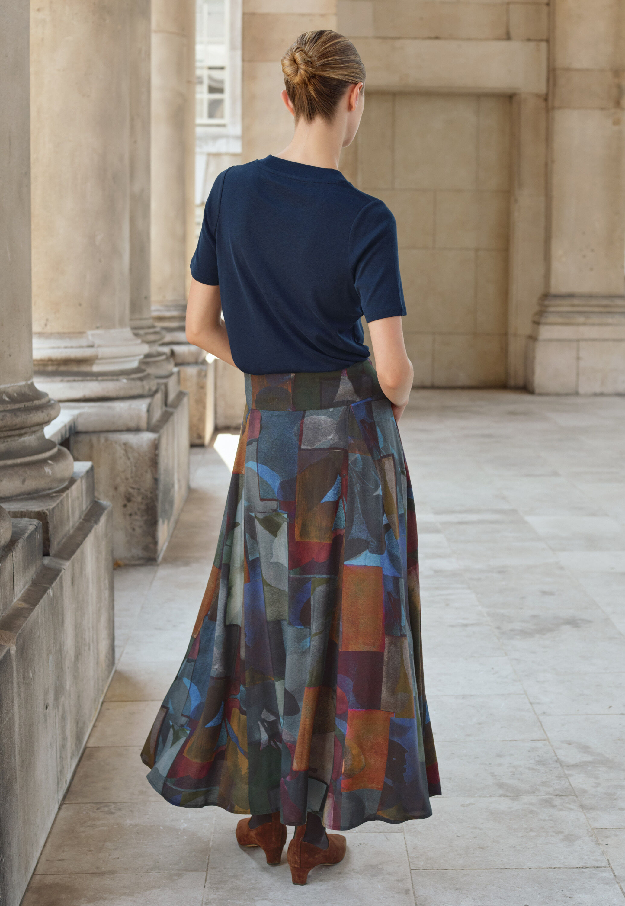 Long godet skirt, Stained glass, large