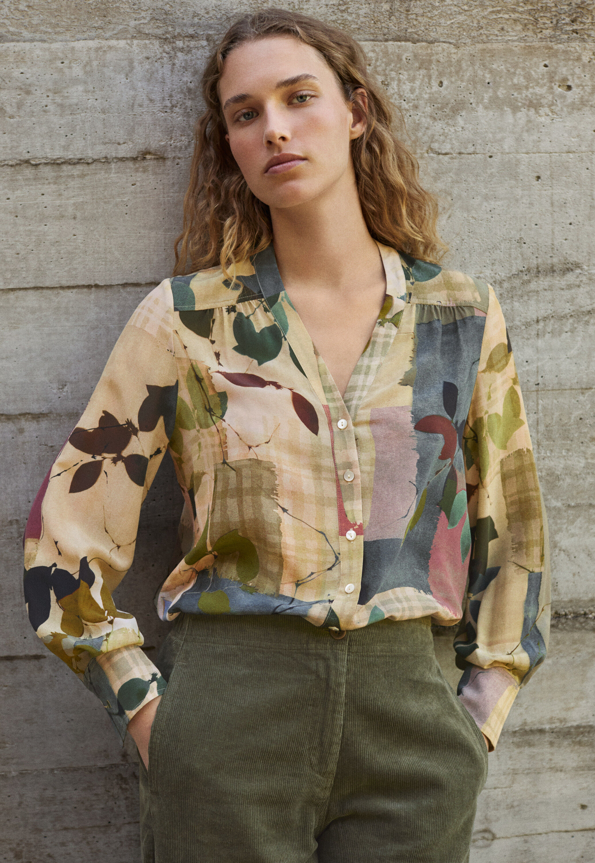 Patch pocket blouse