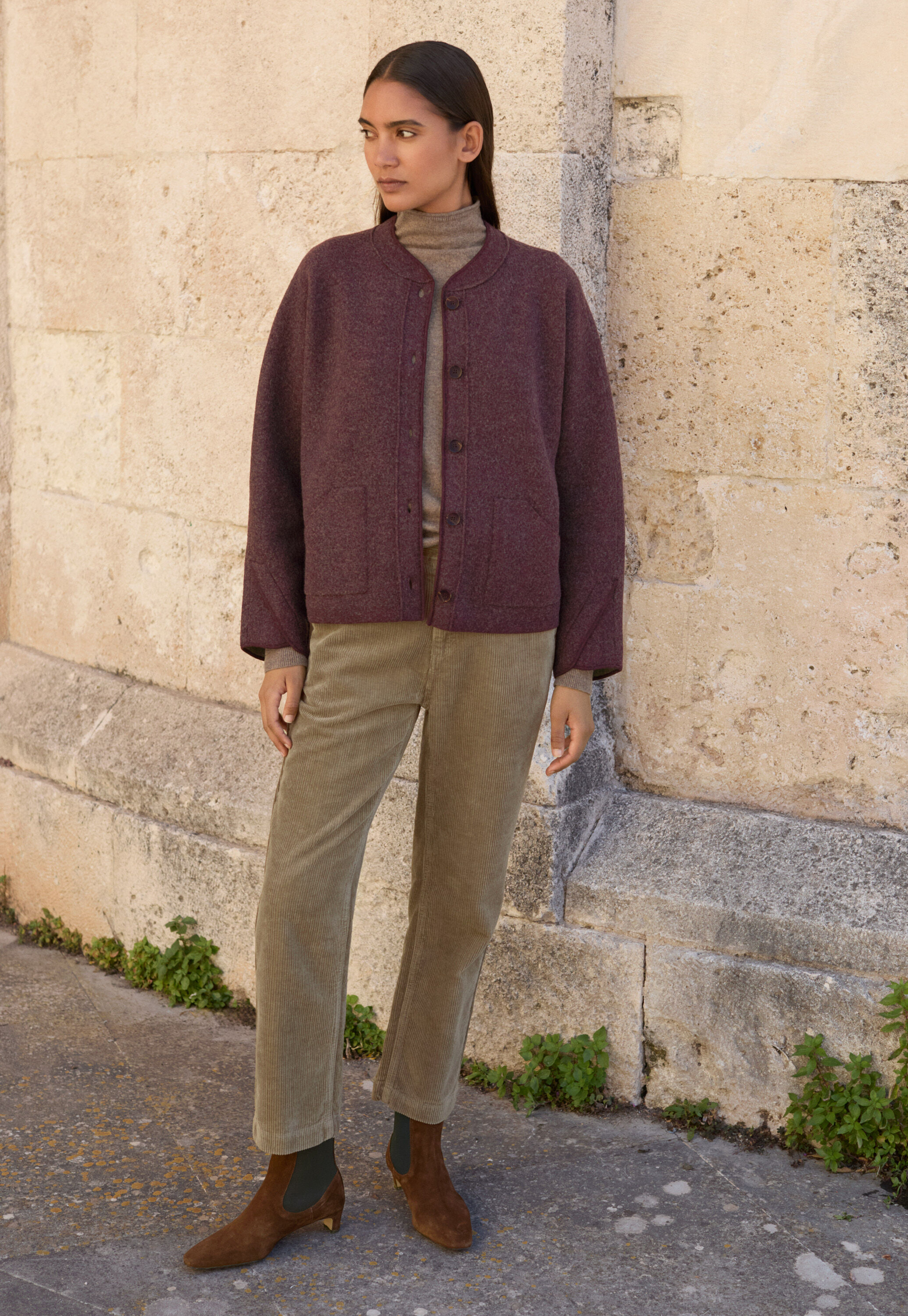 Zip-front cardigan