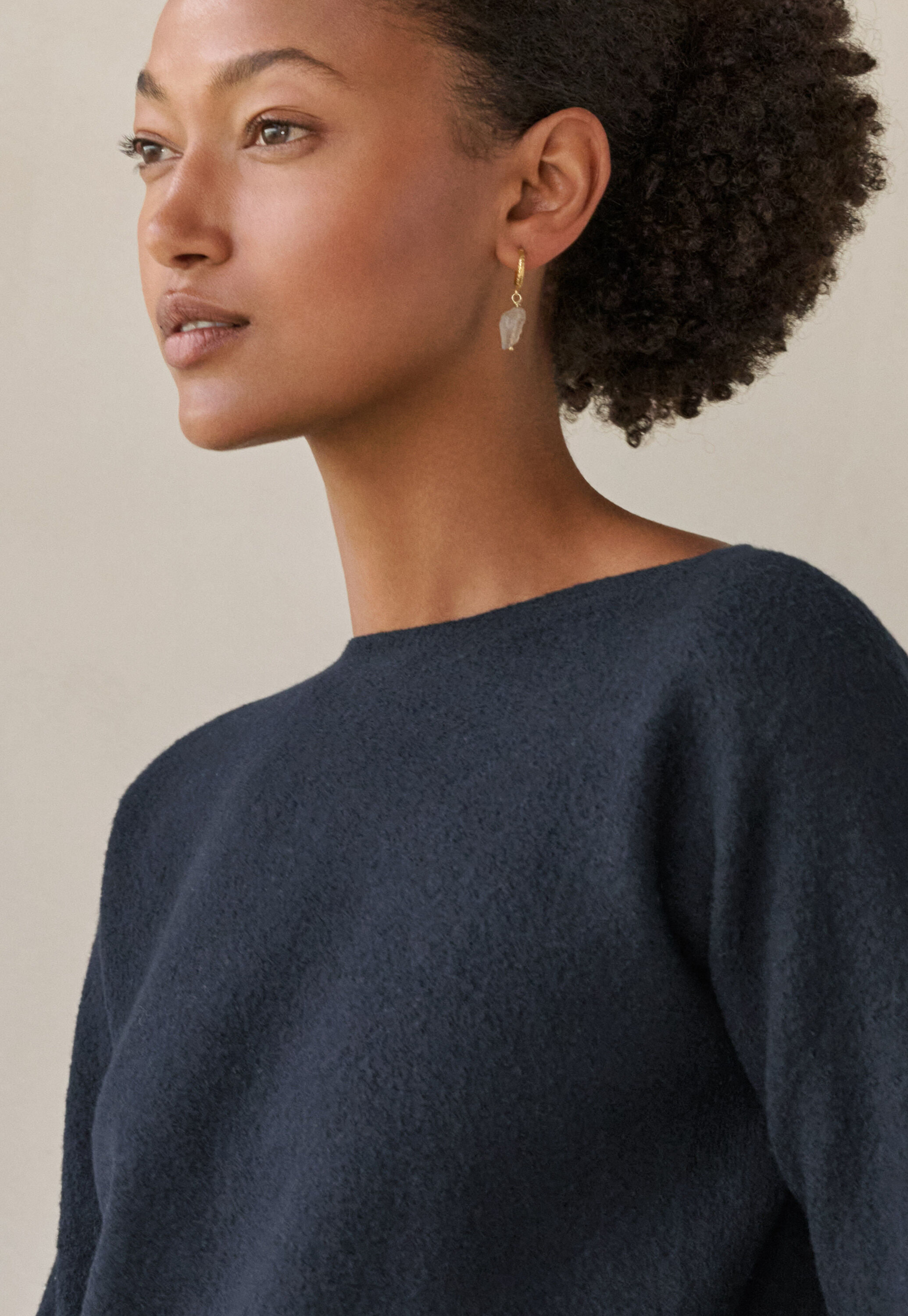 Boxy sweater, Blue black, large