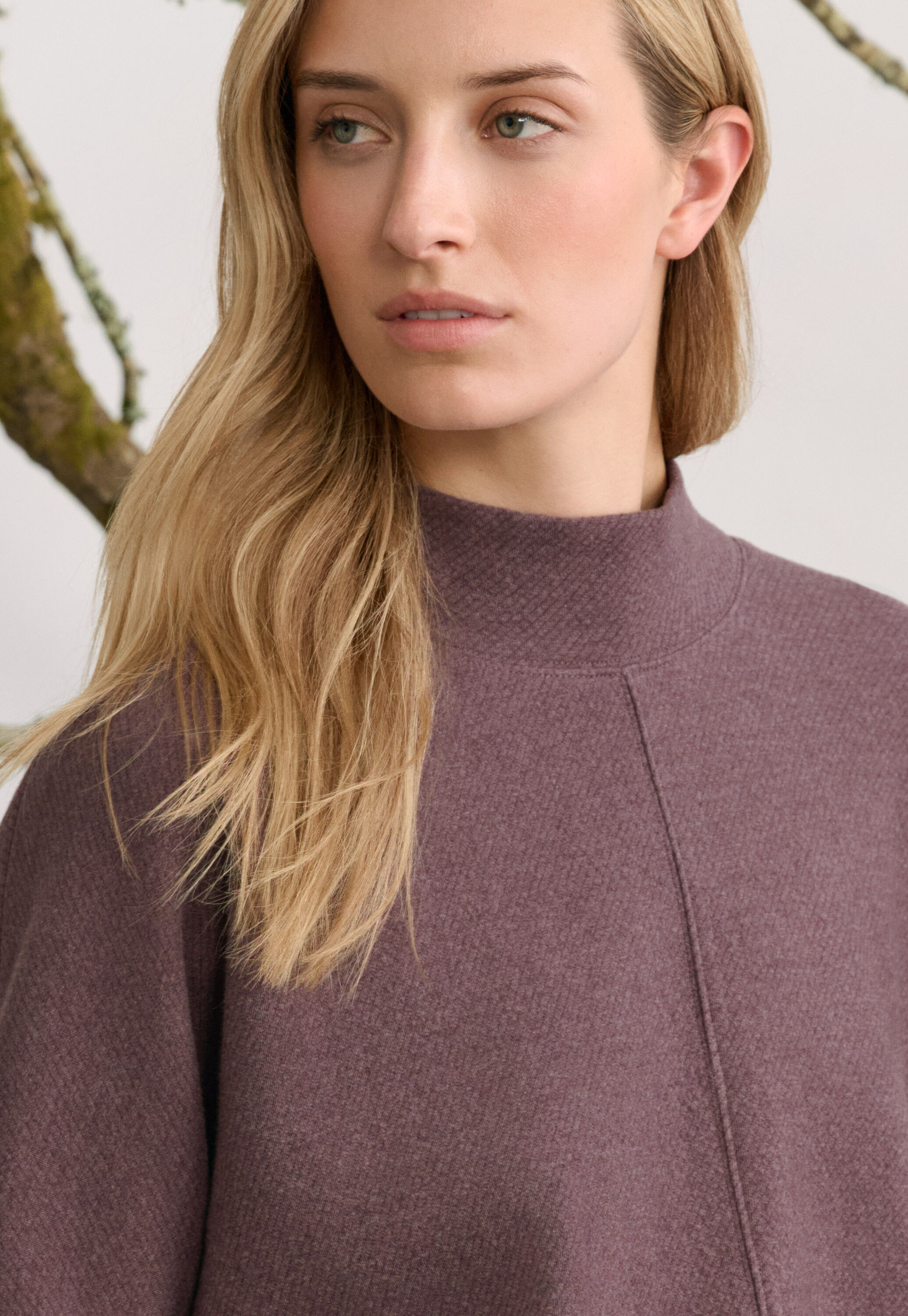 Tuck sleeve sweatshirt, Purple, large