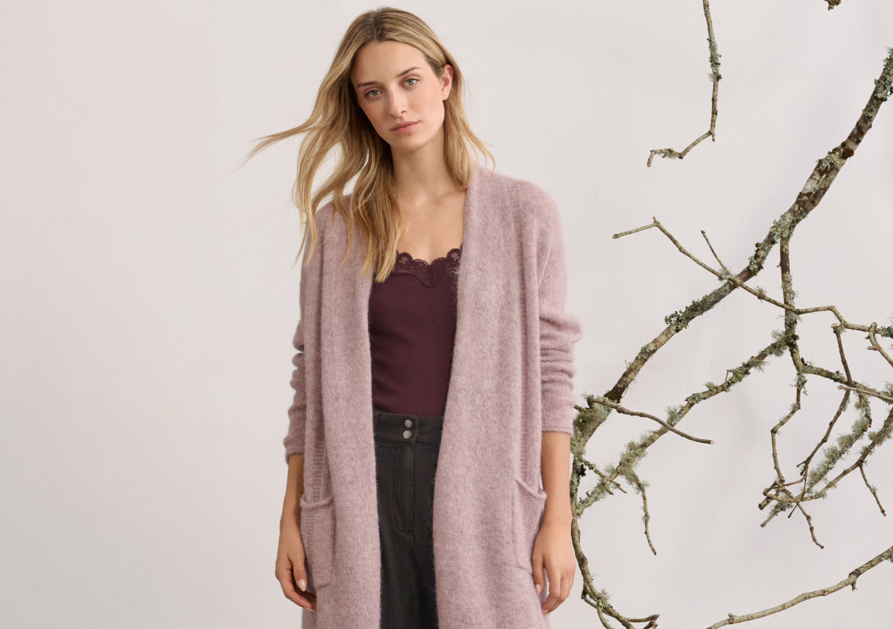 Lace-trim vest