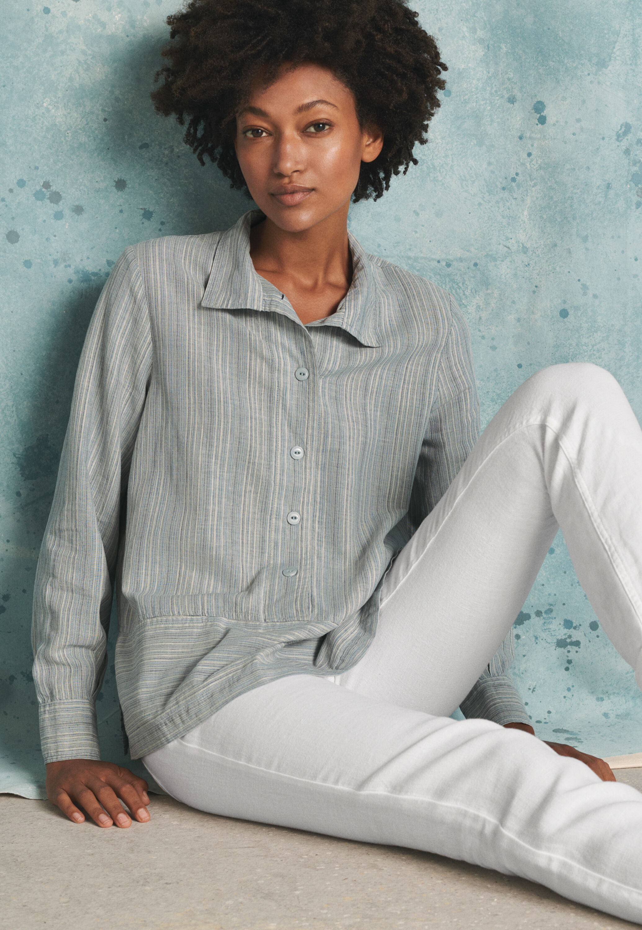 Funnel-neck blouse
