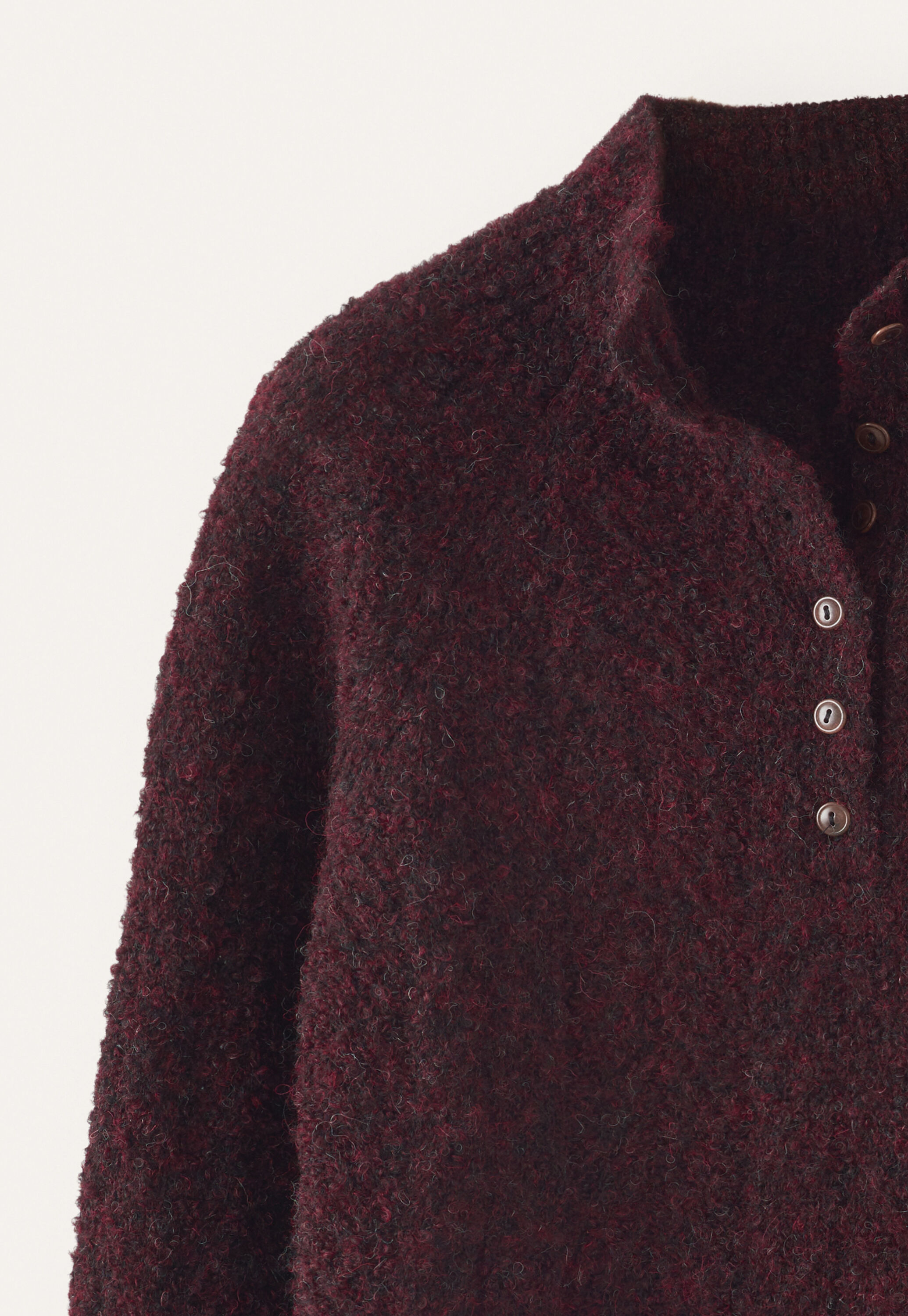Button-neck sweater, Claret, large