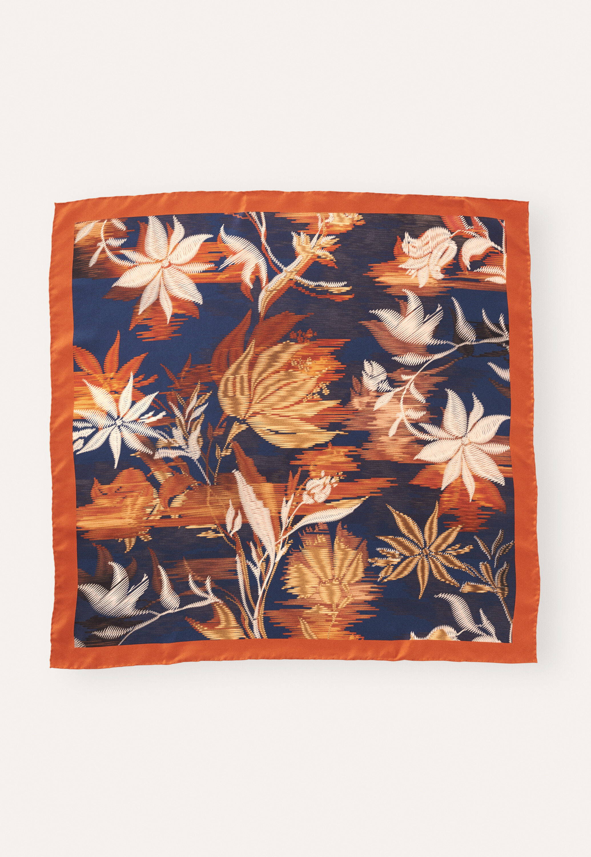 Square scarf, Blue orange, large