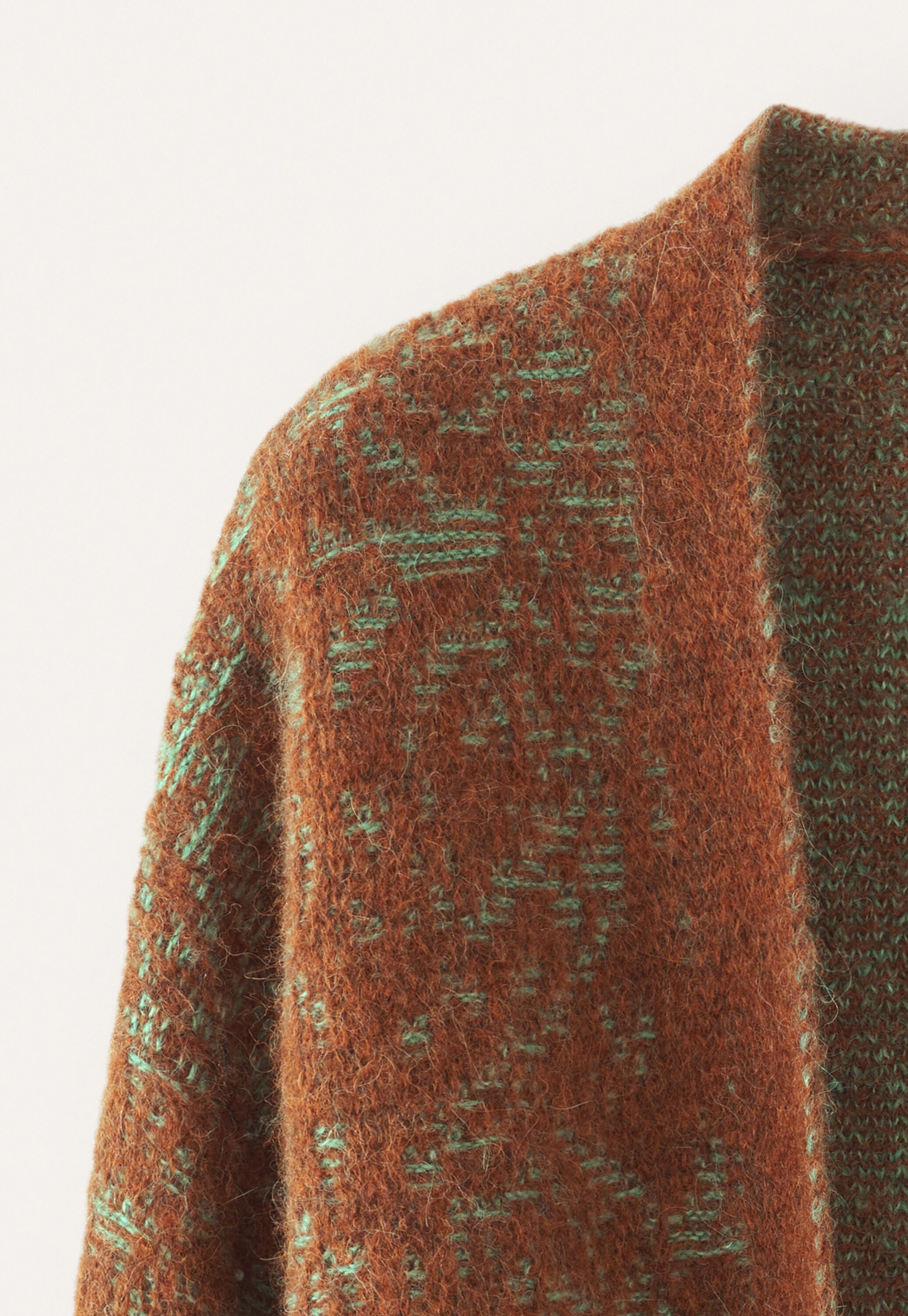 Lace-stitch kimono cardigan, Chilli aqua, large