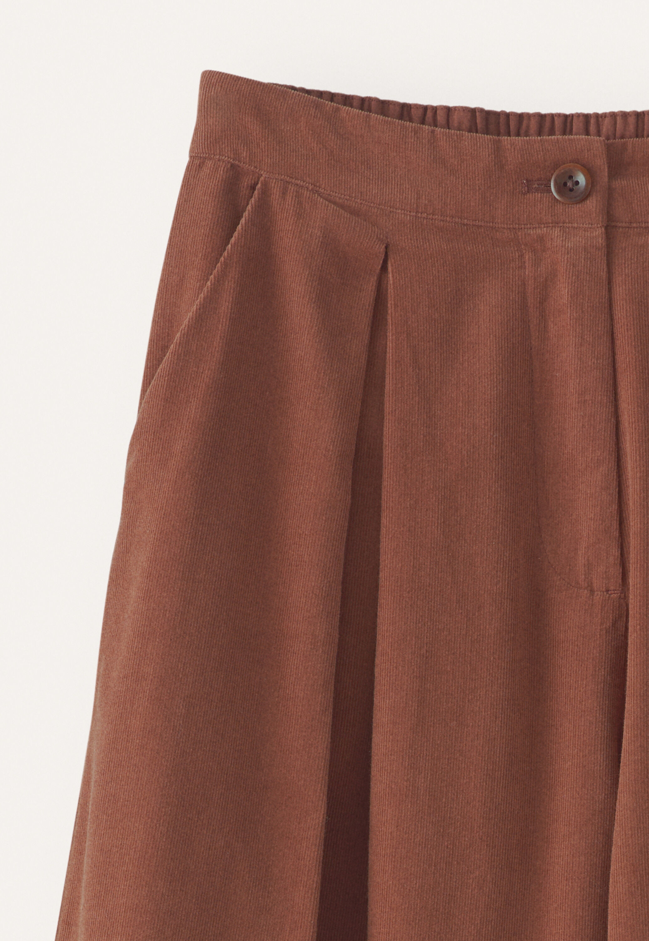 Fine cord wide-leg trousers