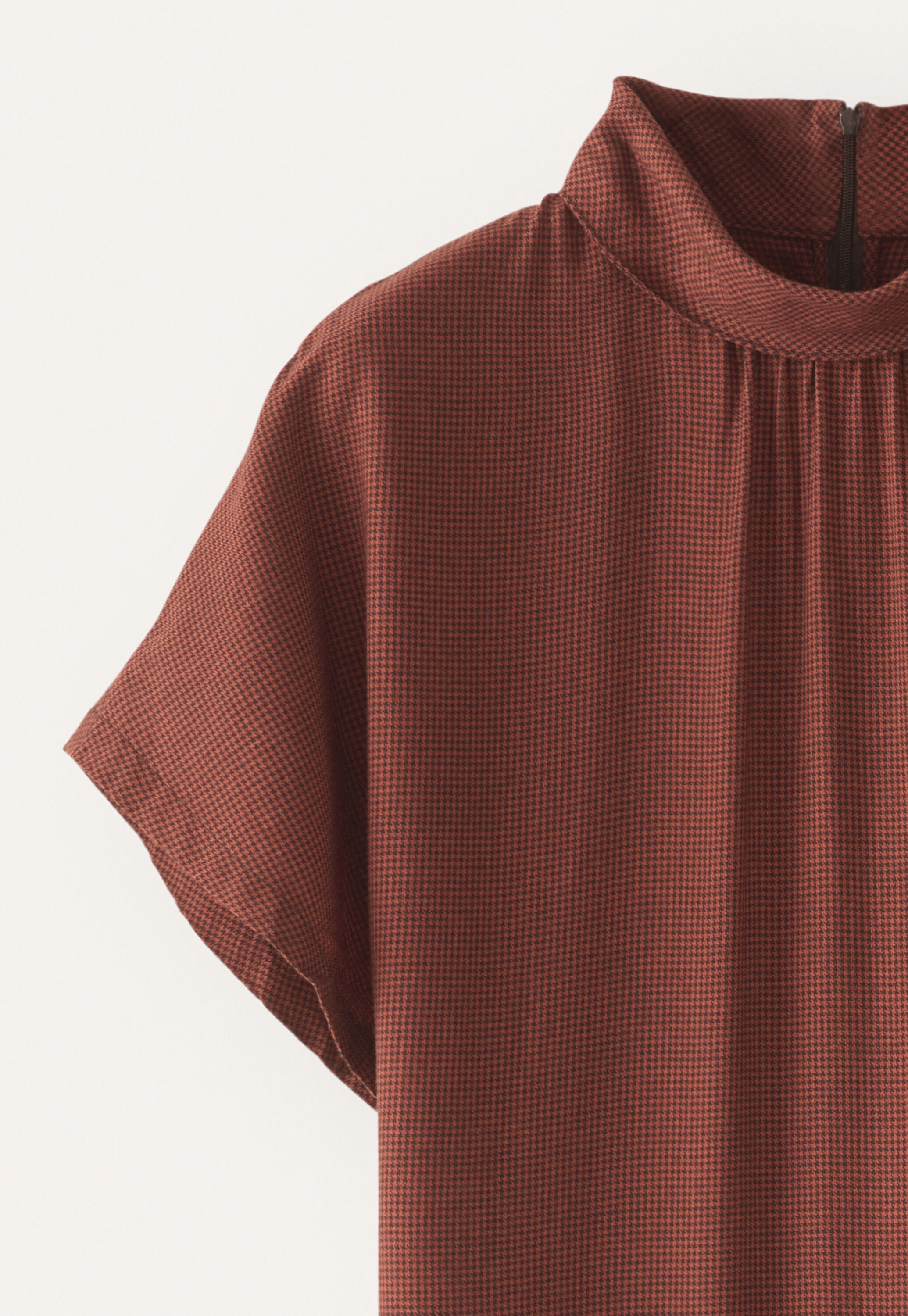 High neck dogtooth dress