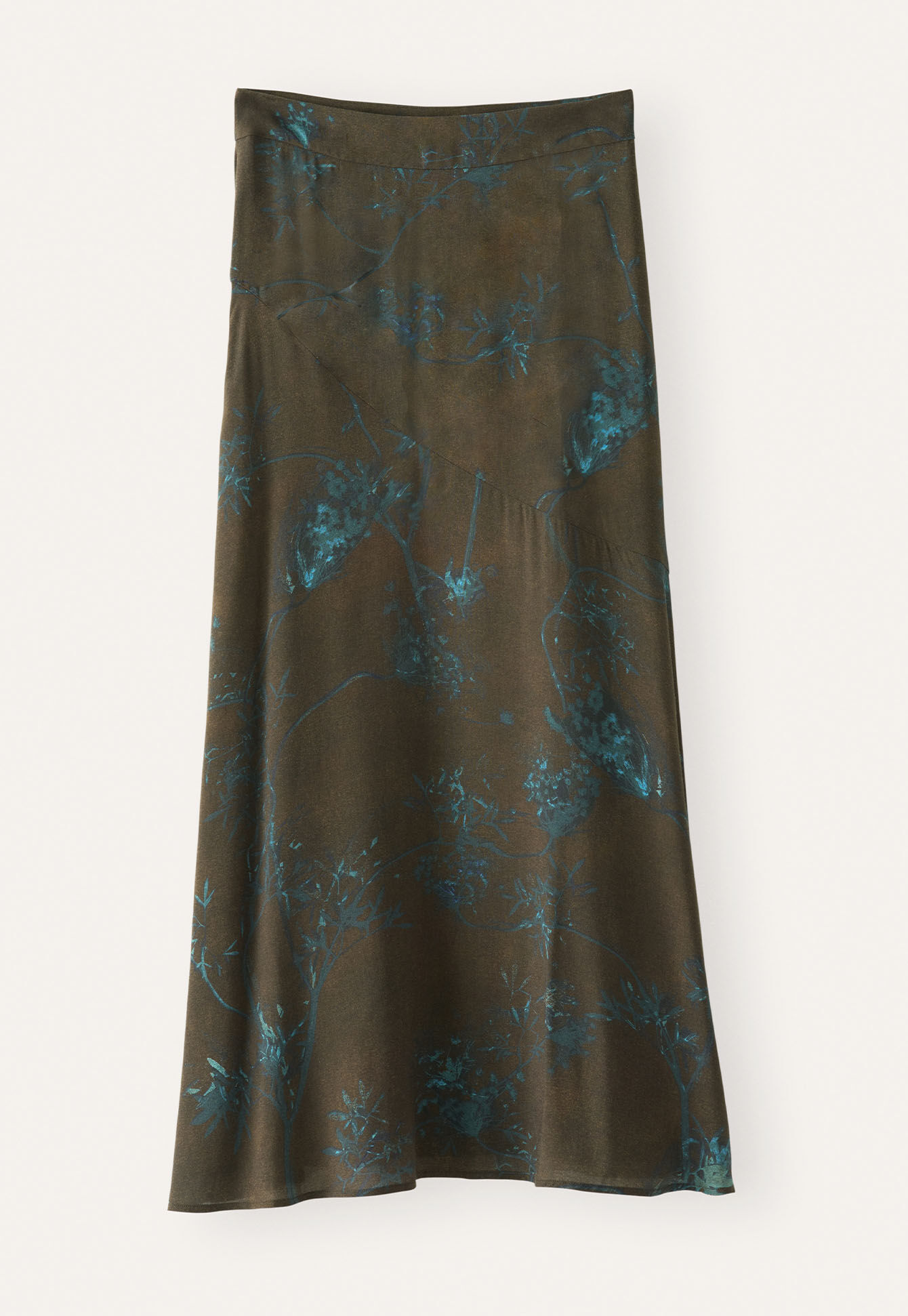 Printed long flared skirt