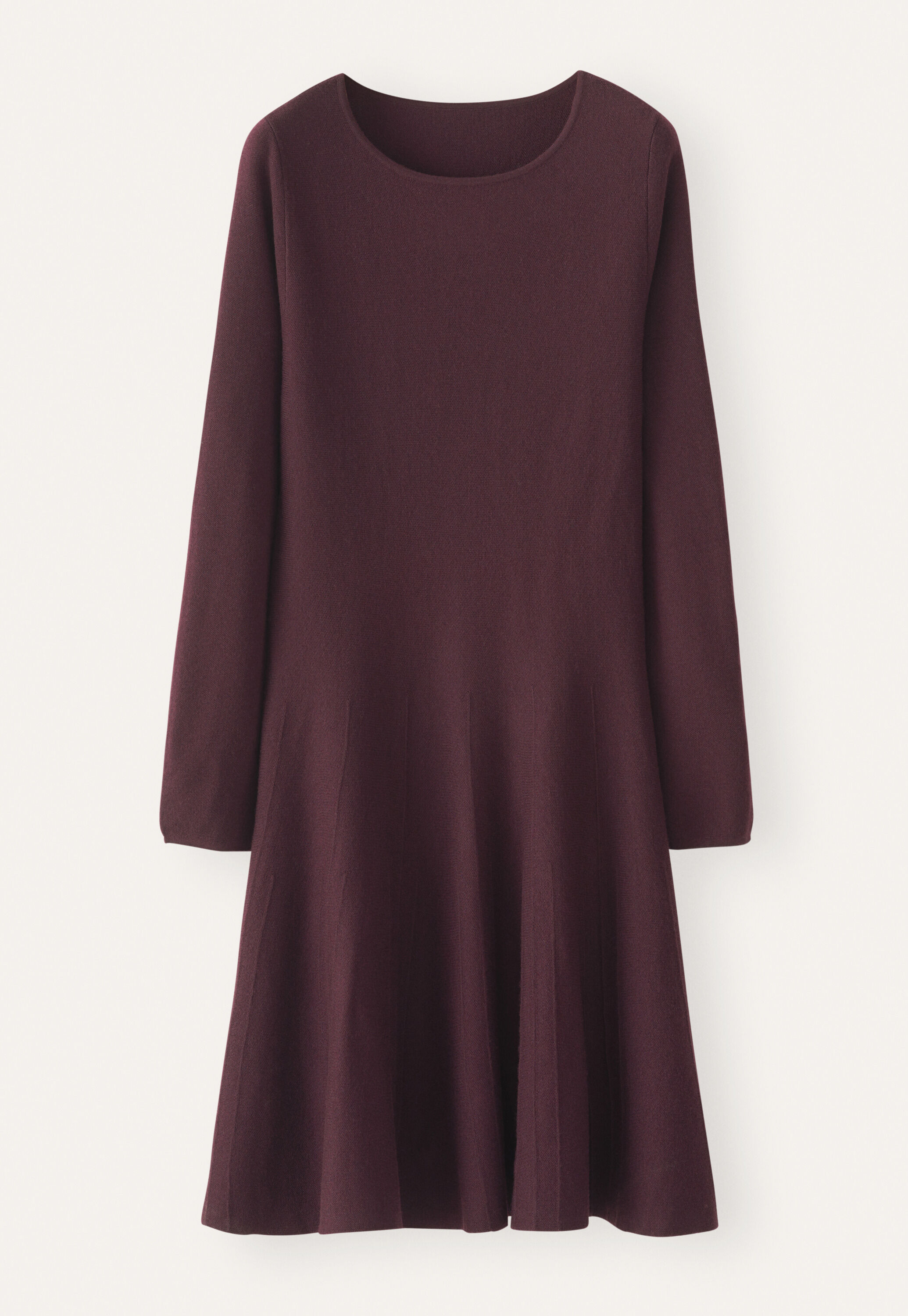 Knitted fit-and-flare dress, Aubergine, large