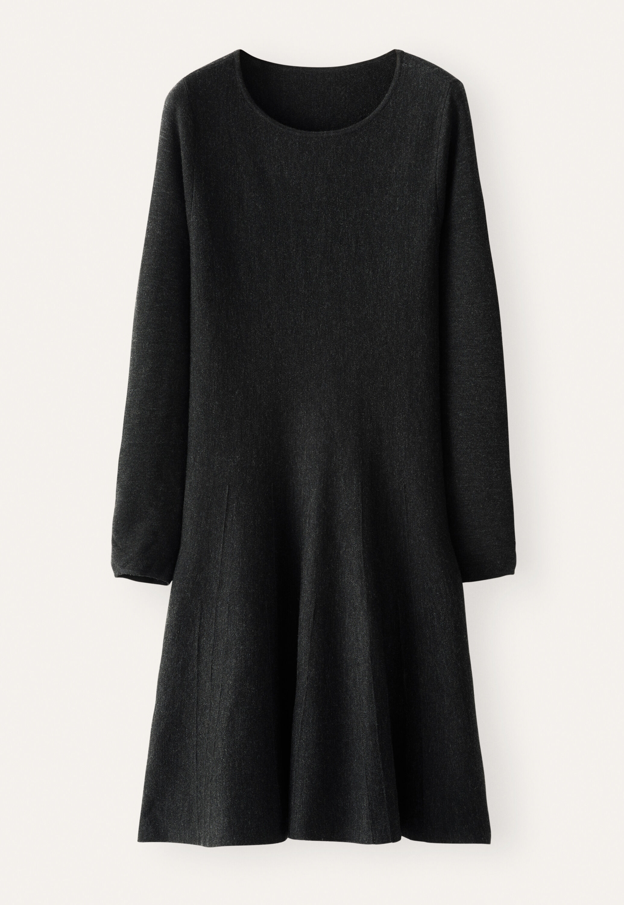 Knitted fit-and-flare dress, Washed black, large