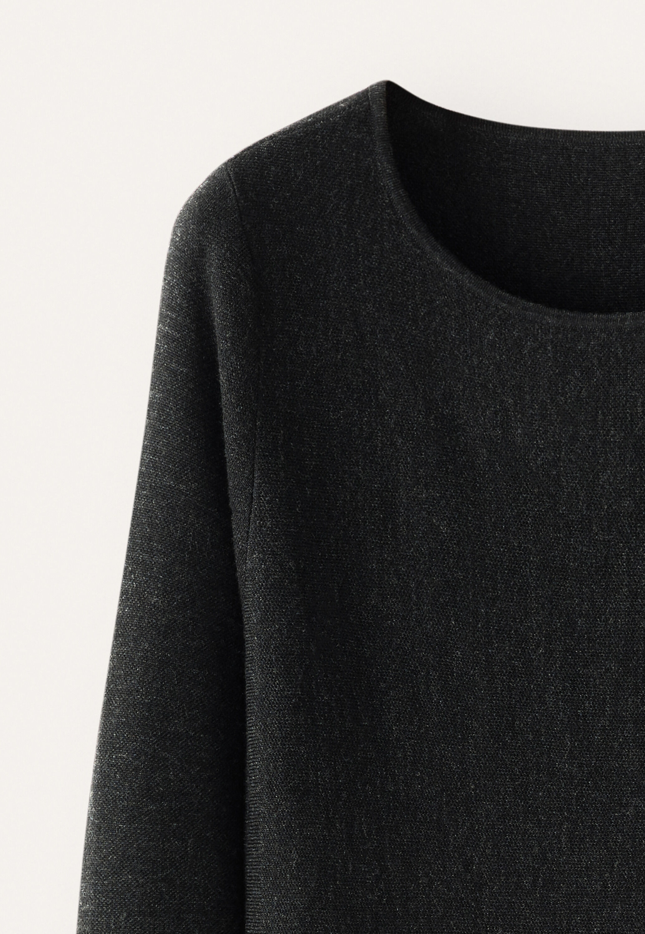 Knitted fit-and-flare dress, Washed black, large