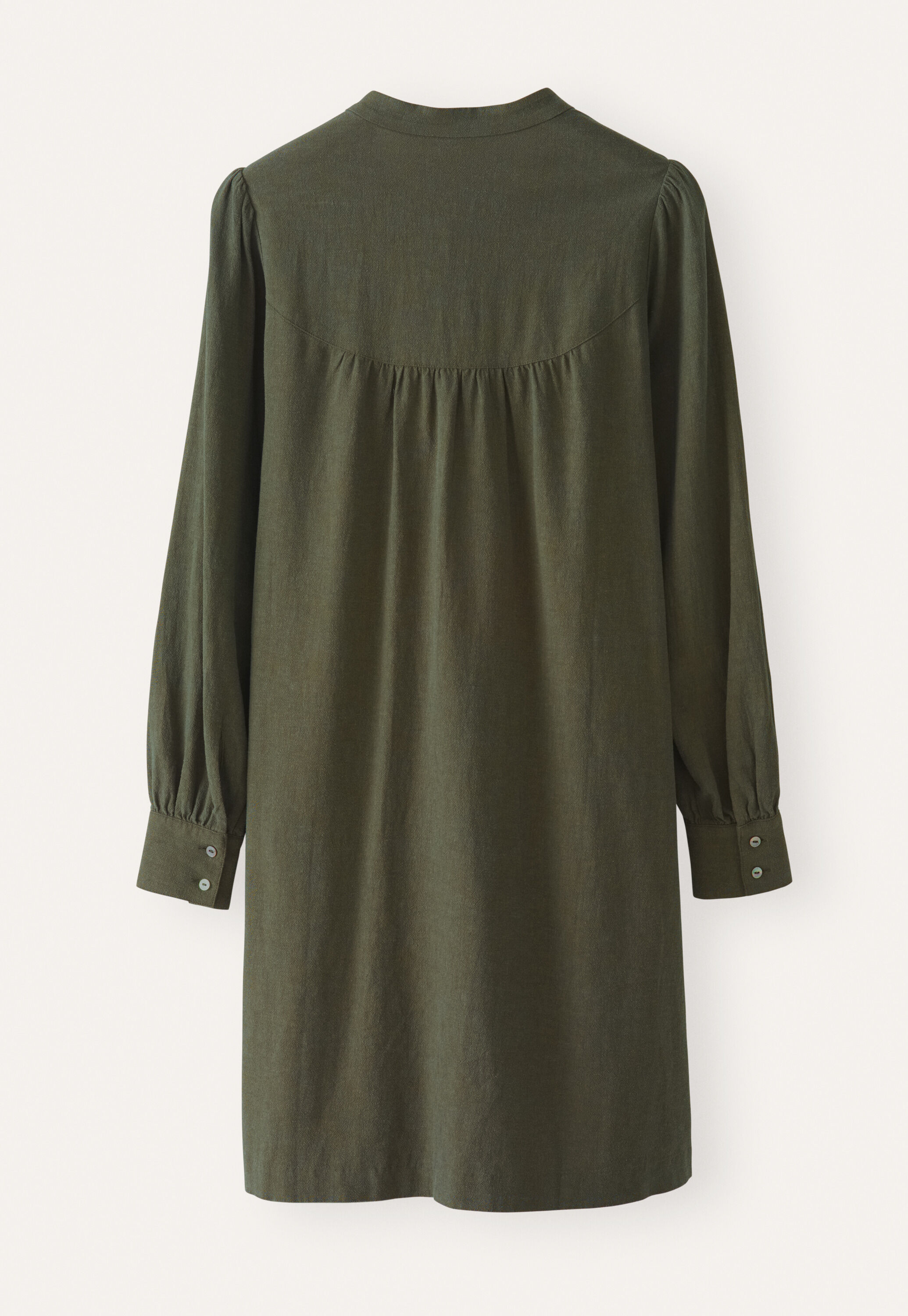 Pleat-front dress, Dark khaki, large