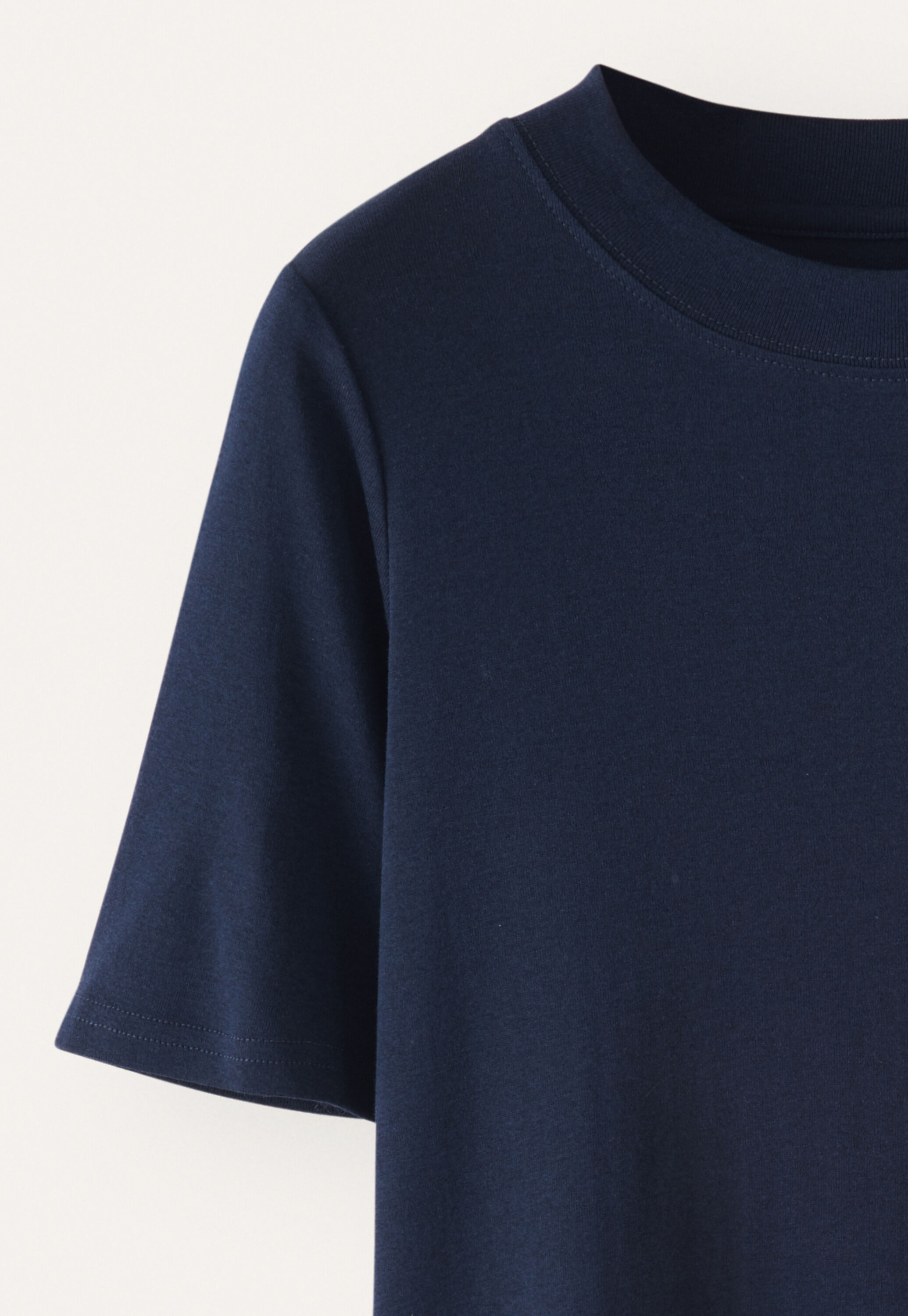 Silk & cotton T-shirt, Midnight, large