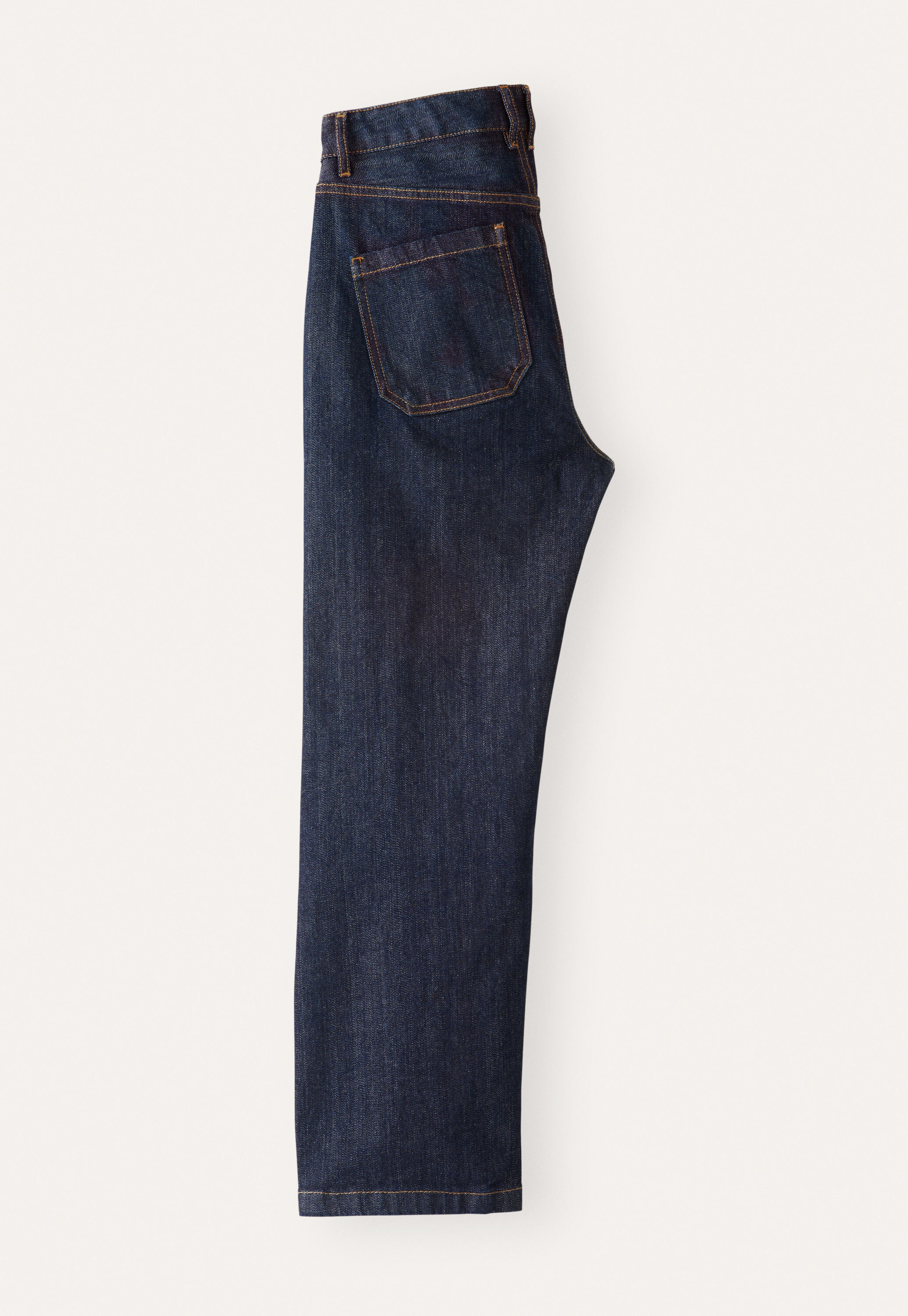 Denim cropped jeans, Indigo rinse wash, large