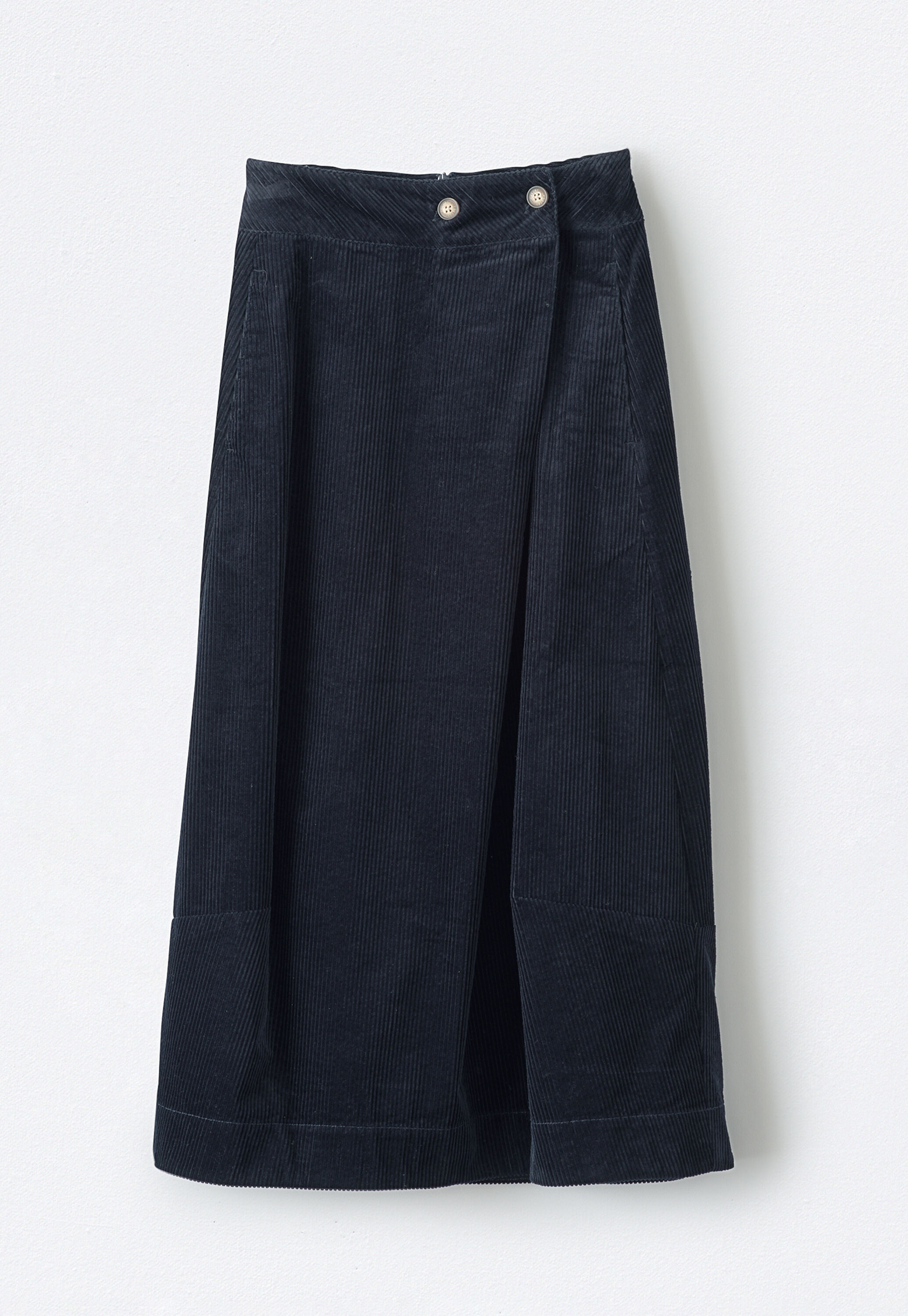 Pleat front chunky cord skirt