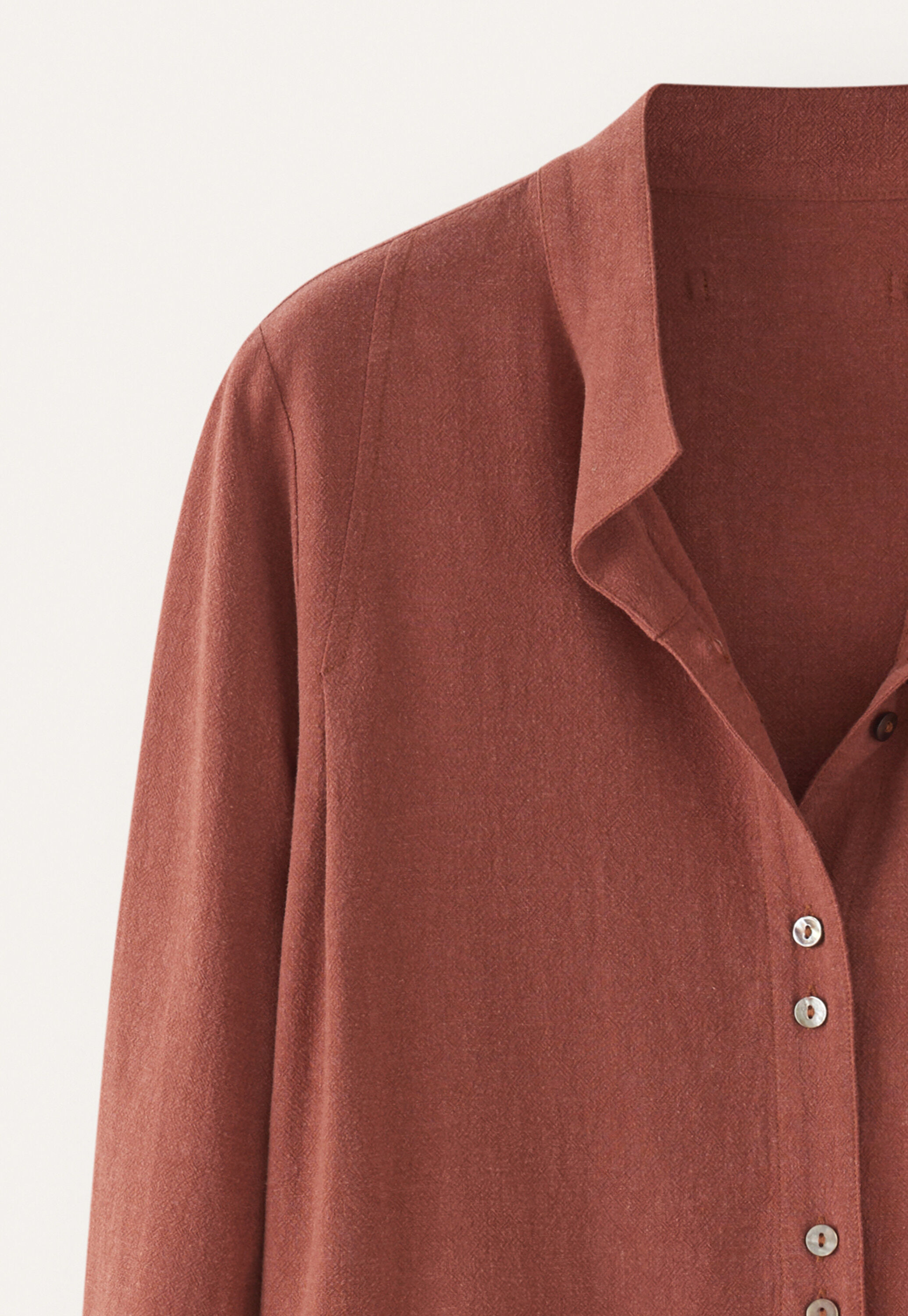 Funnel-neck blouse, Blush brown, large