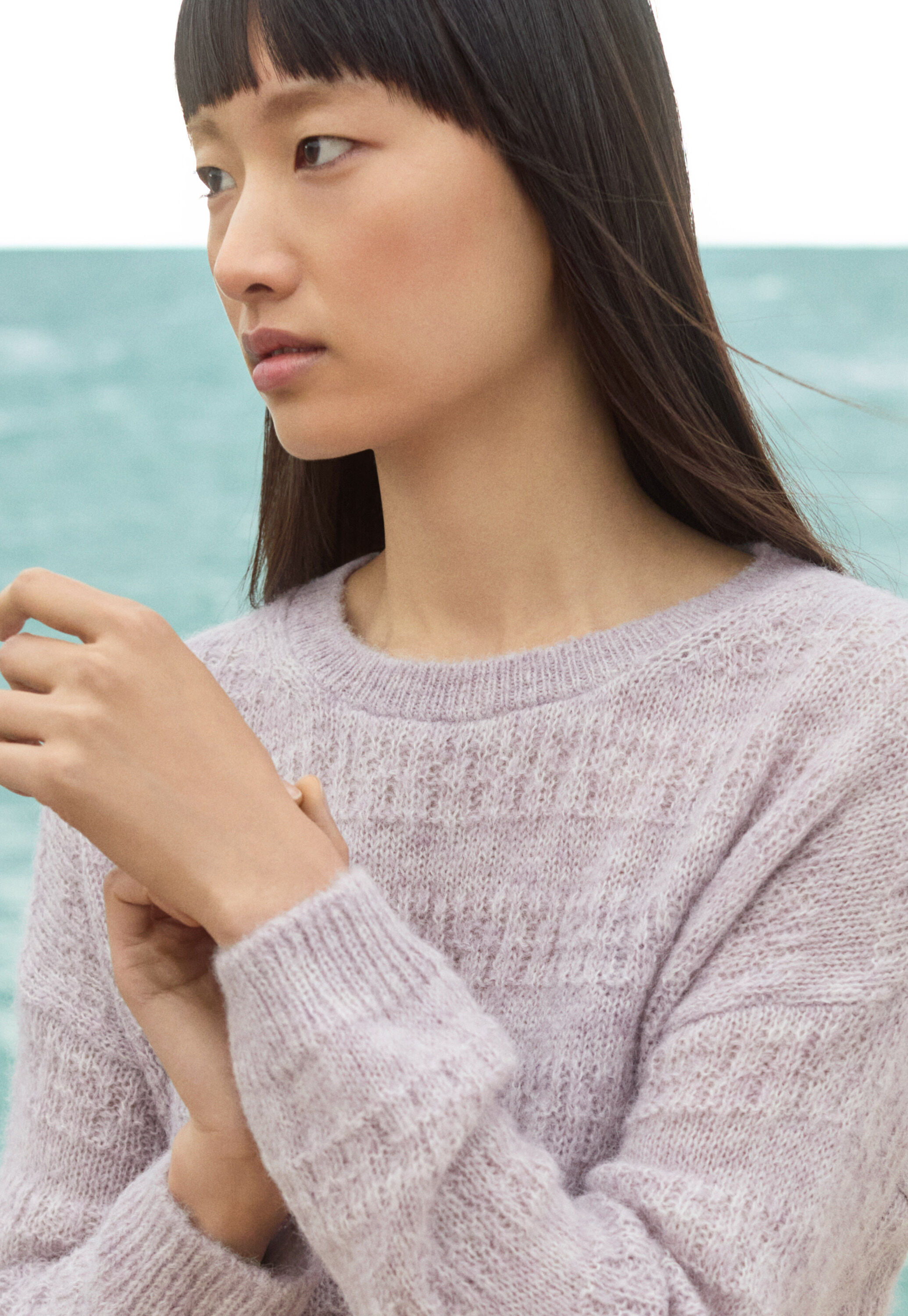 Textured striped sweater