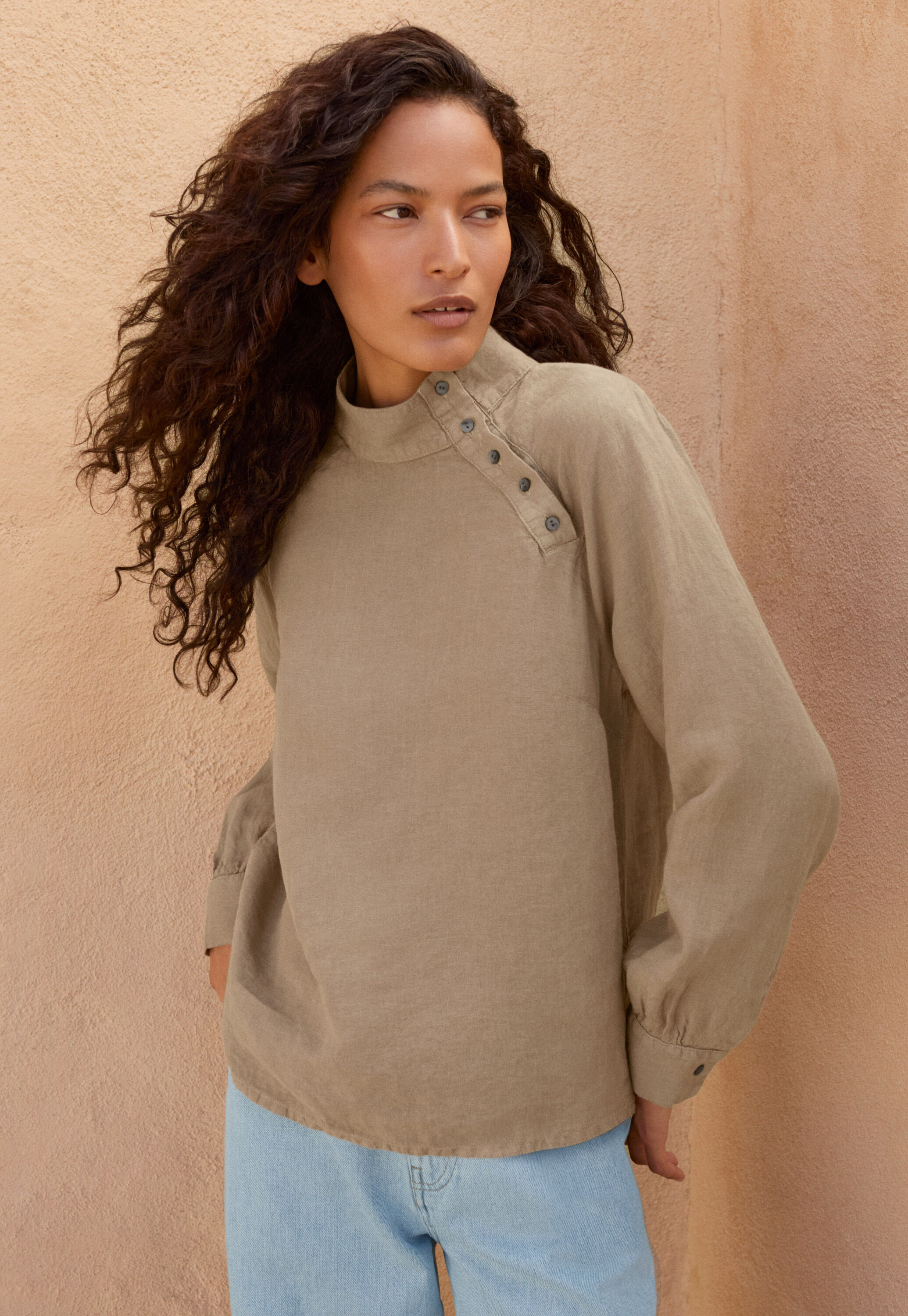 Funnel neck blouse