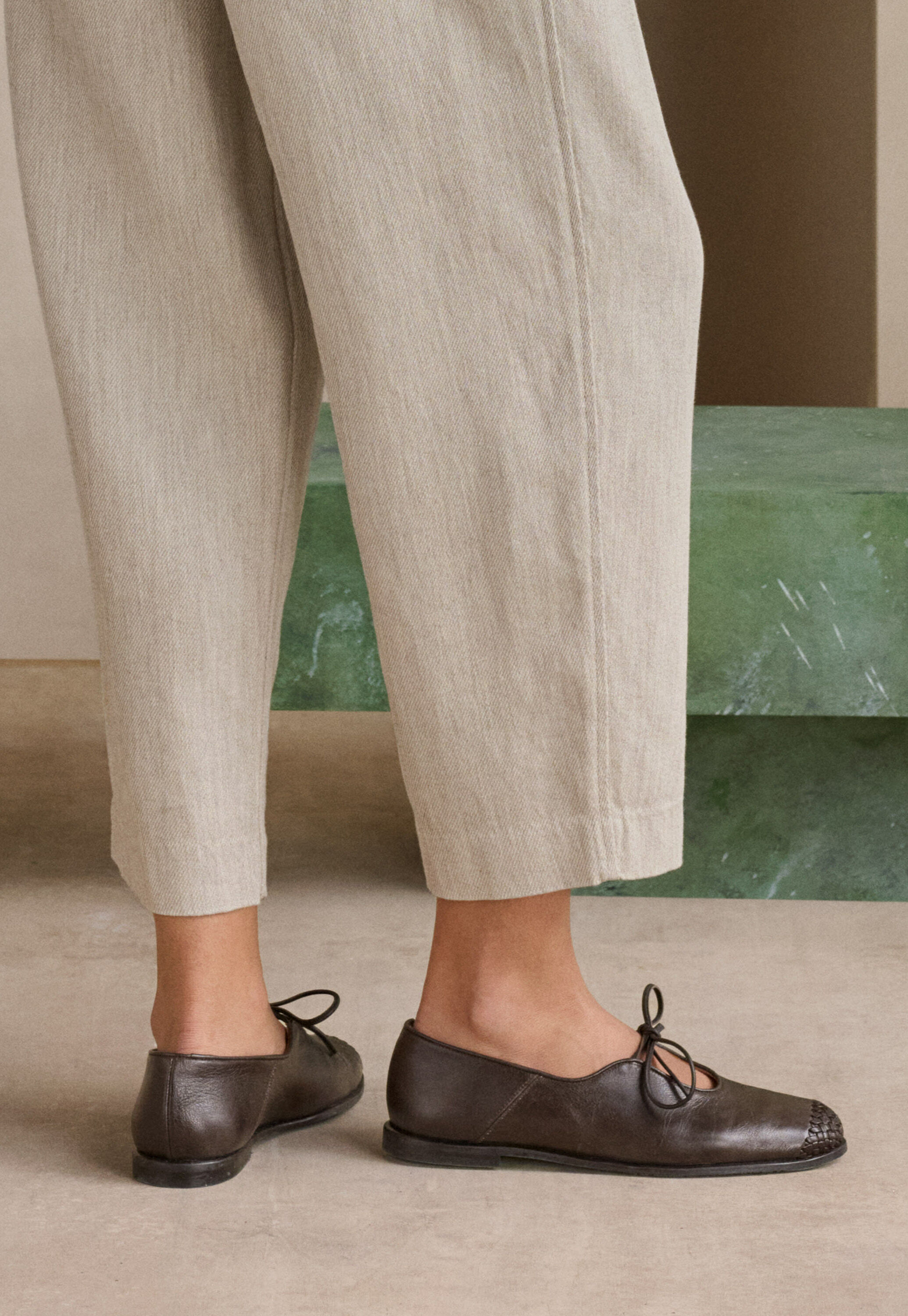 Tie-front shoes