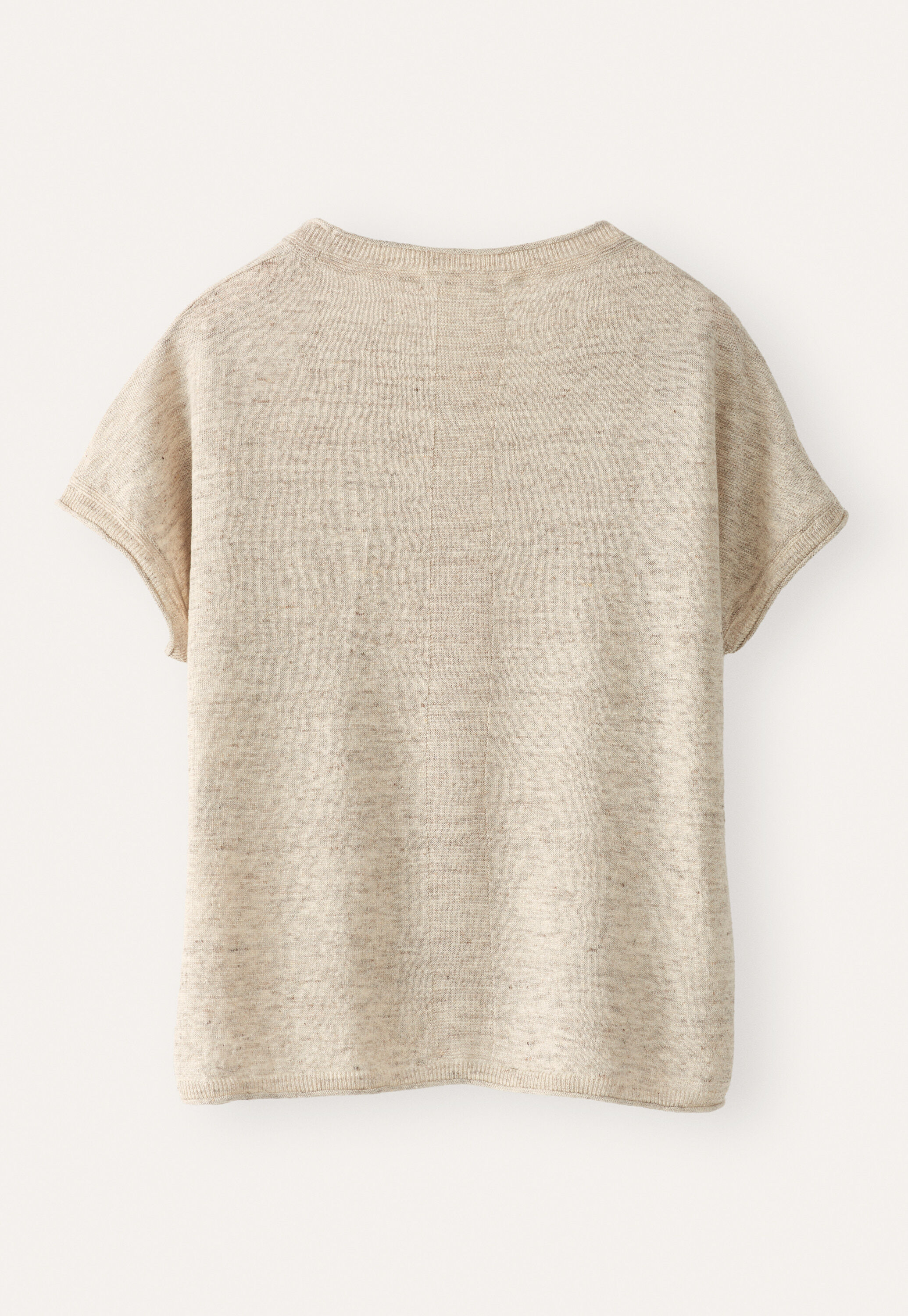Short-sleeve sweater, M&eacute;lange natural, large